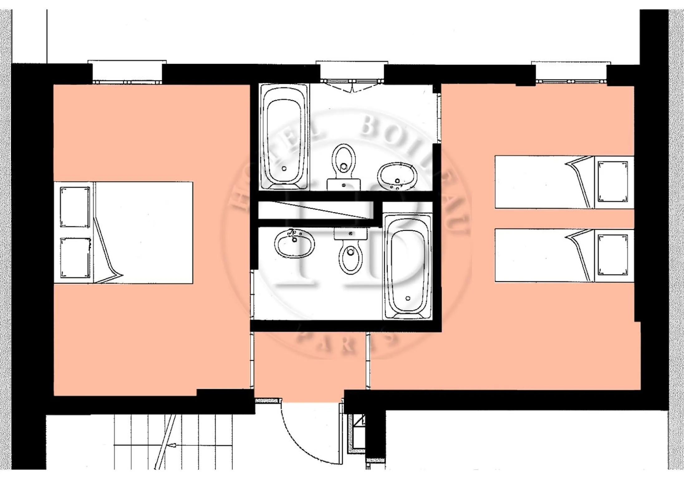 Floor plan in Hotel Boileau
