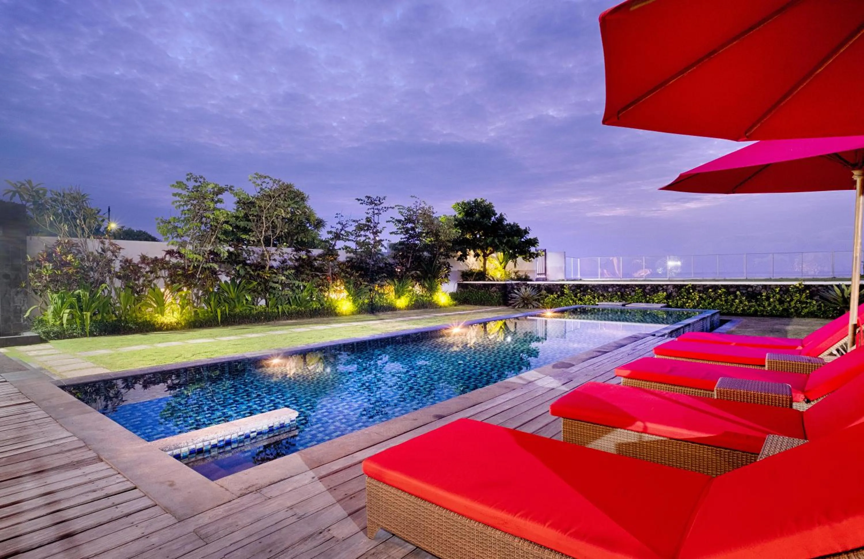 Garden view in Keramas Beachfront Villa by Sanga Sanga Hospitality