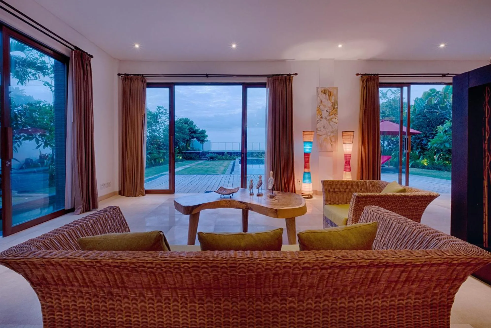 Living room in Keramas Beachfront Villa by Sanga Sanga Hospitality