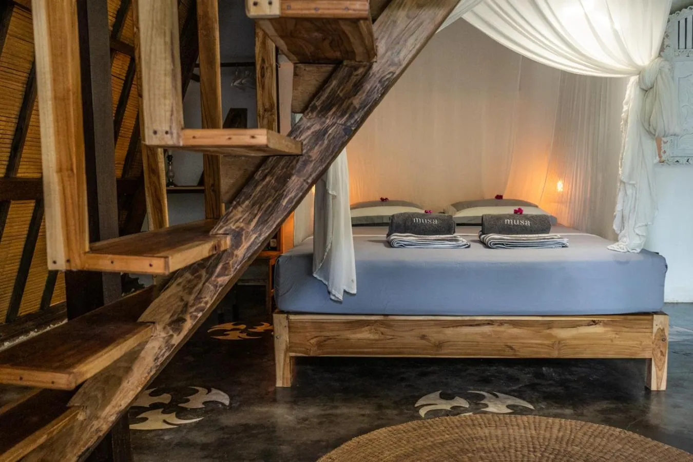 Bed in Musa Villas and Bungalows Gili Air