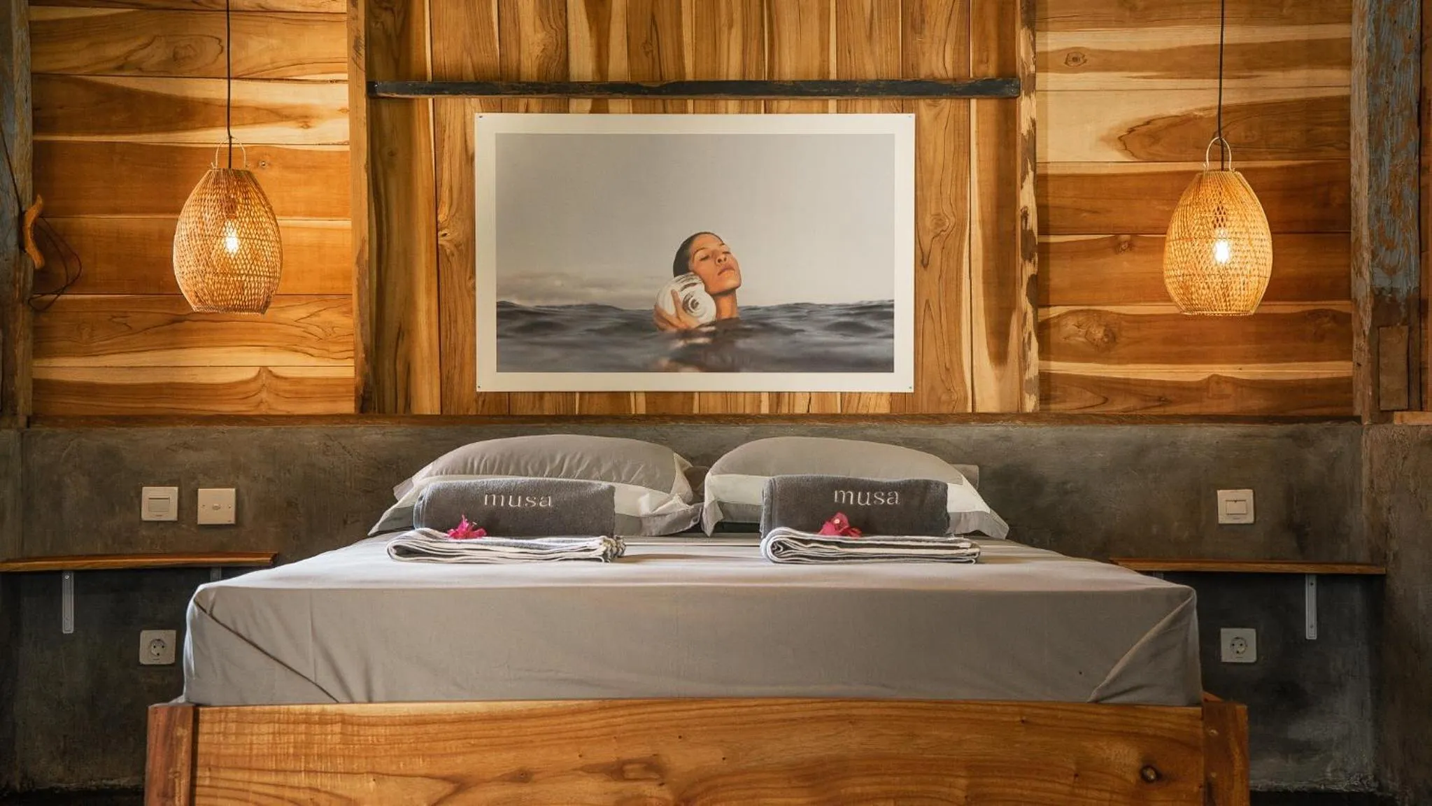 Bed in Musa Villas and Bungalows Gili Air