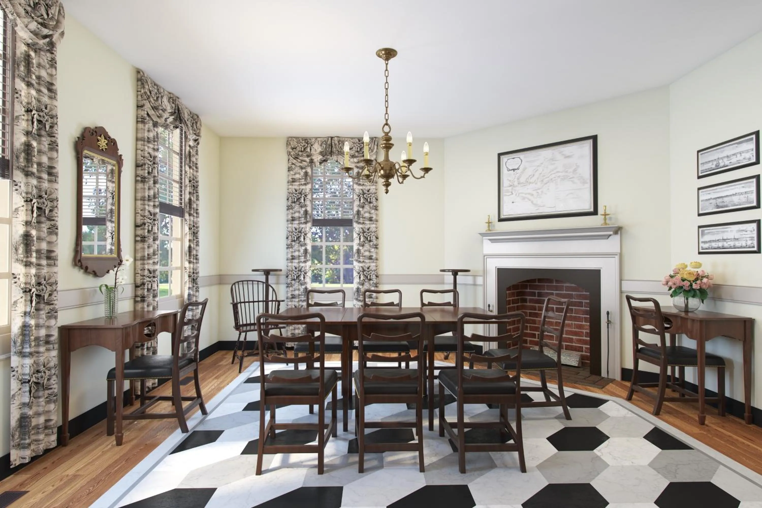 Dining area in Colonial Houses, an official Colonial Williamsburg Hotel