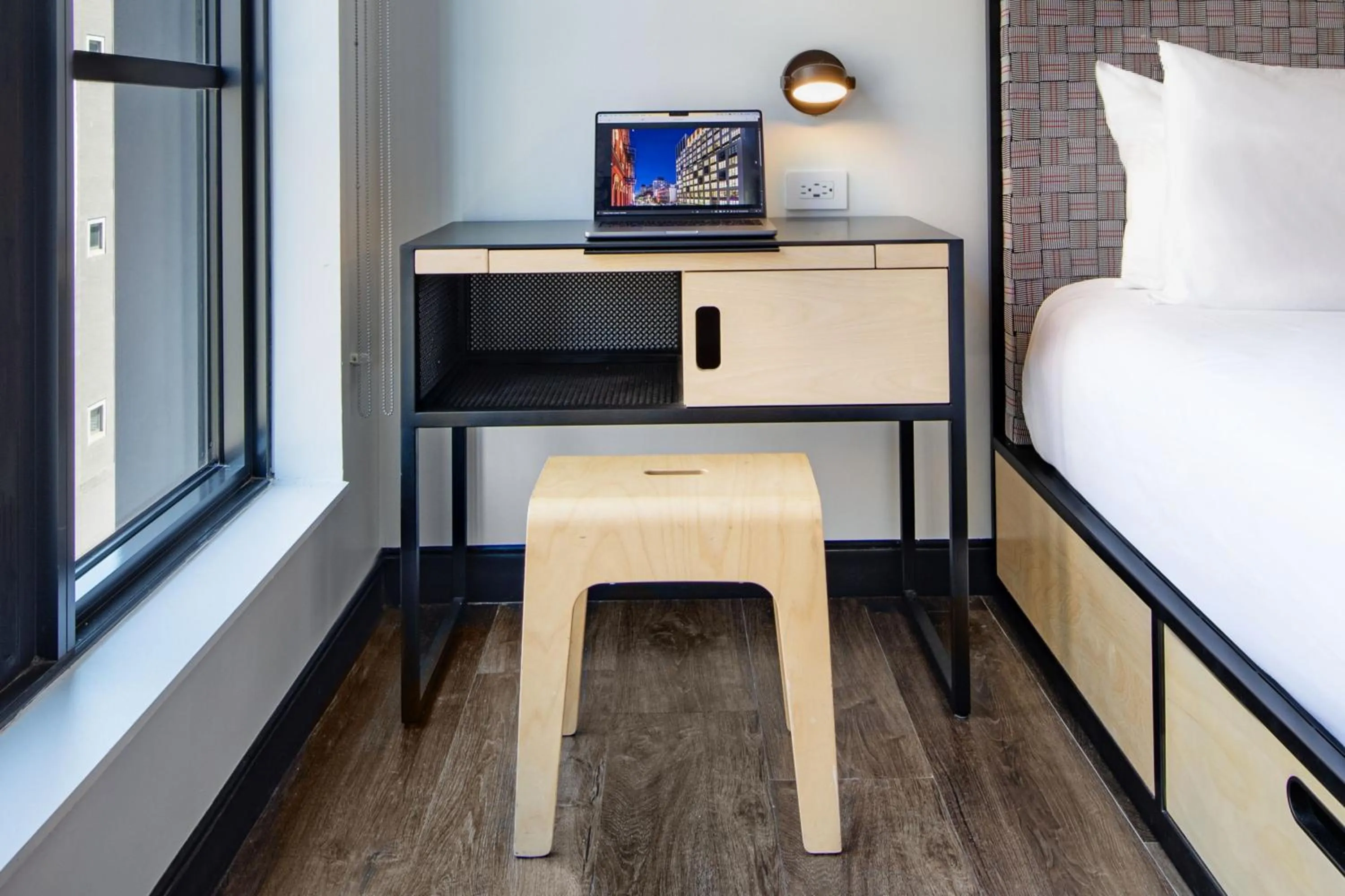 Photo of the whole room, Bed in Moxy NYC East Village