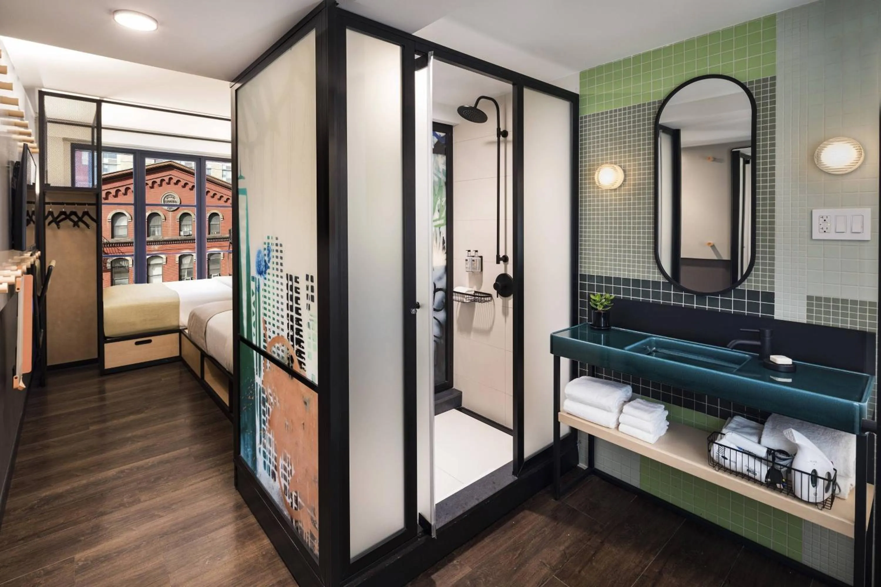 Photo of the whole room, Bed in Moxy NYC East Village