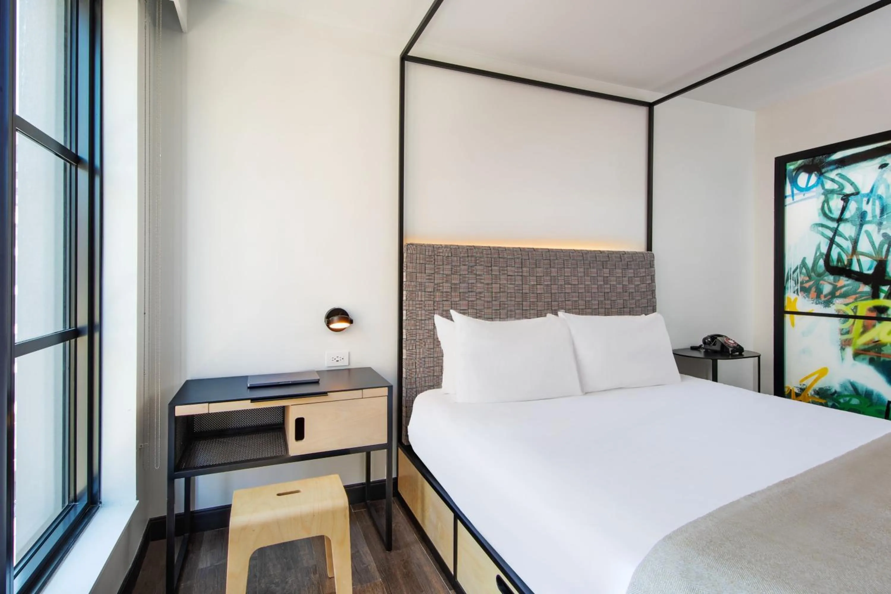 Photo of the whole room, Bed in Moxy NYC East Village