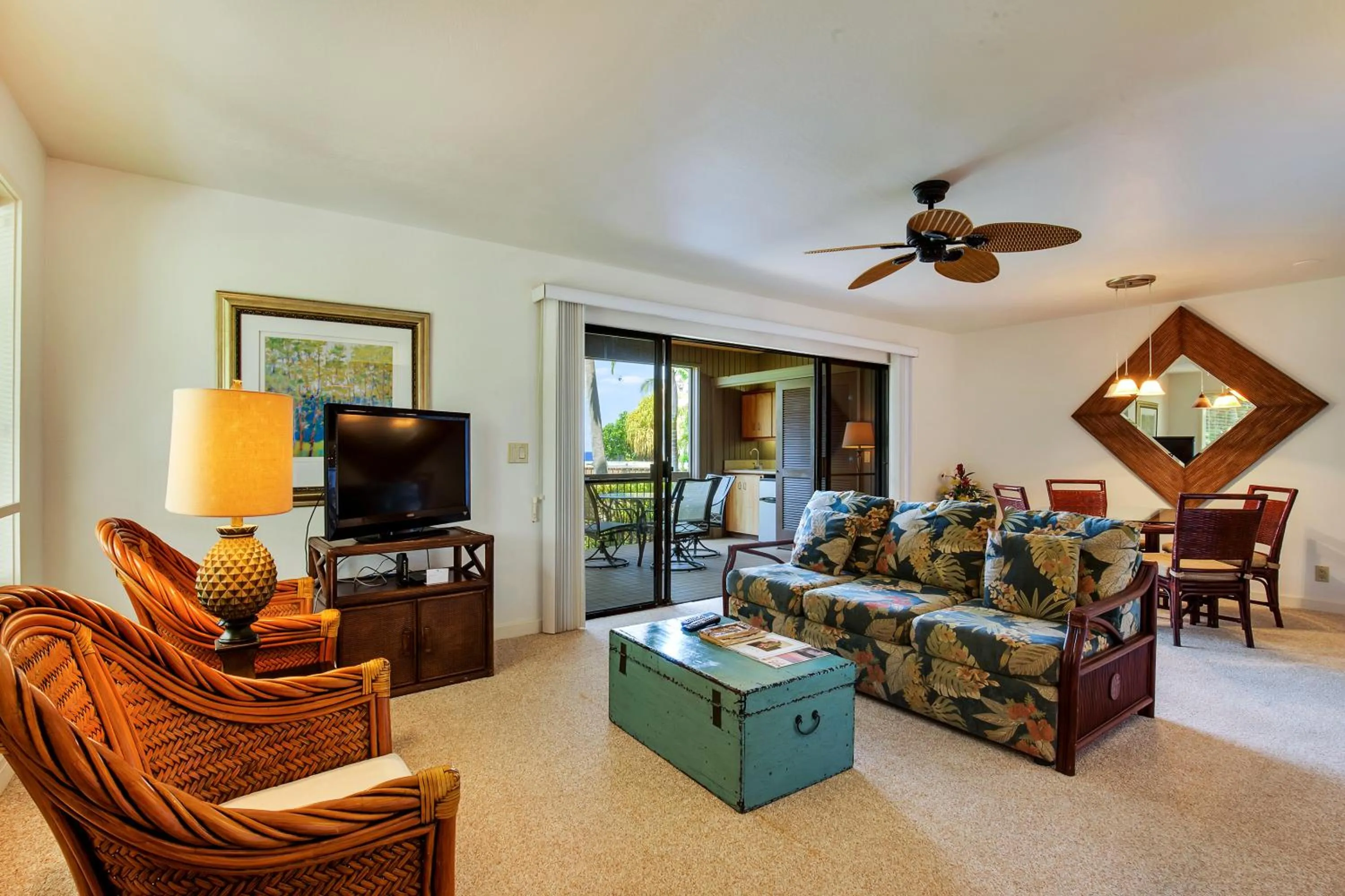Living room in Castle Kanaloa at Kona