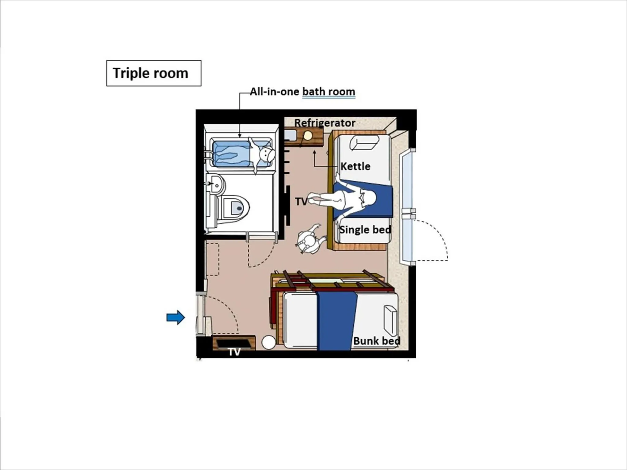 Floor plan in IKIDANE Residential Hotel Komagome
