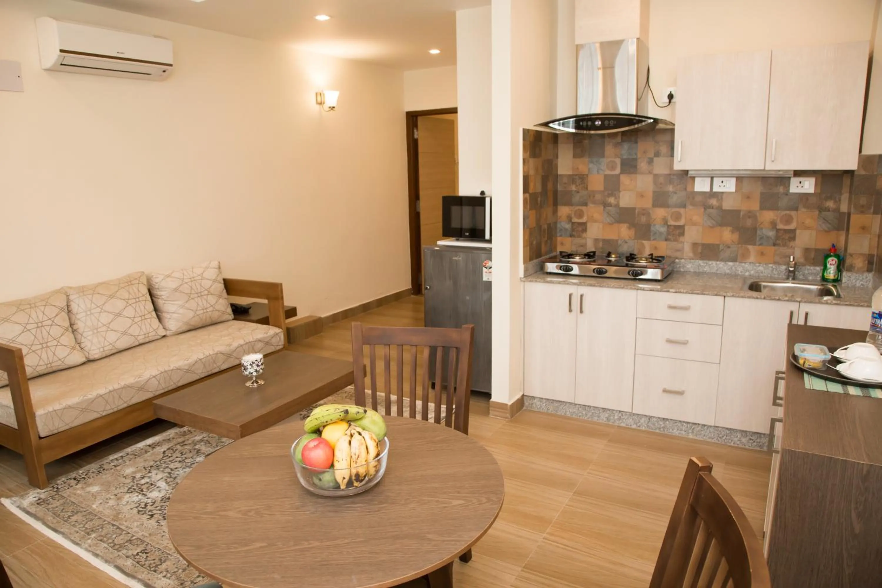 Kitchen or kitchenette in Sarovar Residency Serviced Apartment Hotel