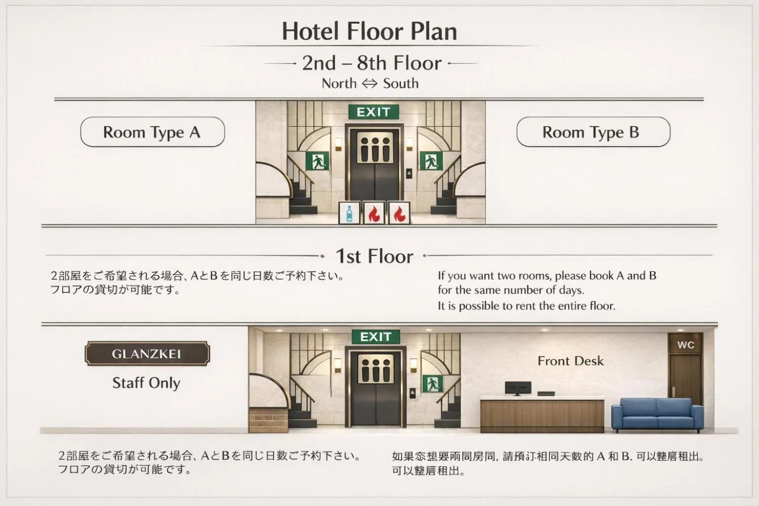 Floor plan in GLANZ KEI Kyoto Station