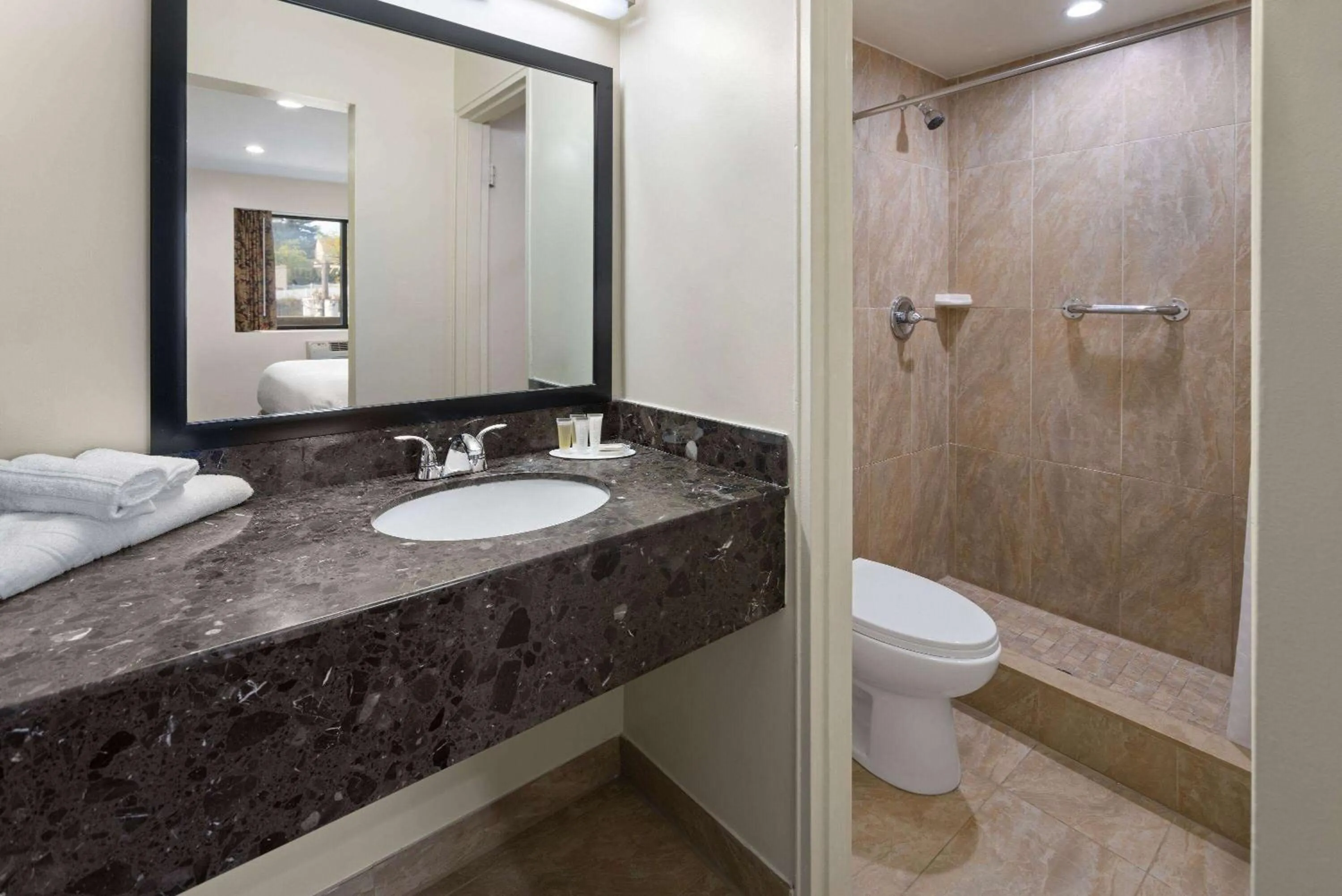 Bathroom in Travelodge by Wyndham Manhasset