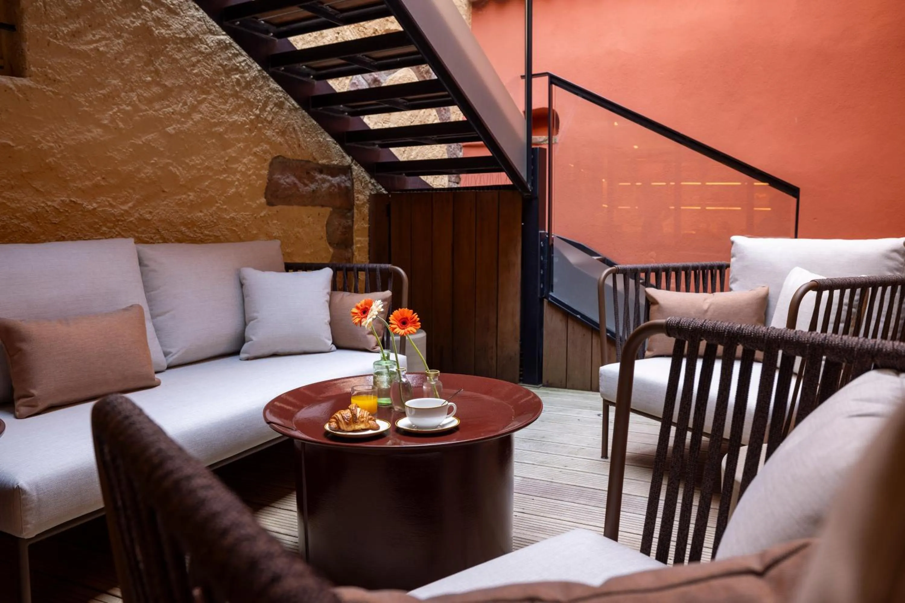 Patio in Hotel Le Colombier