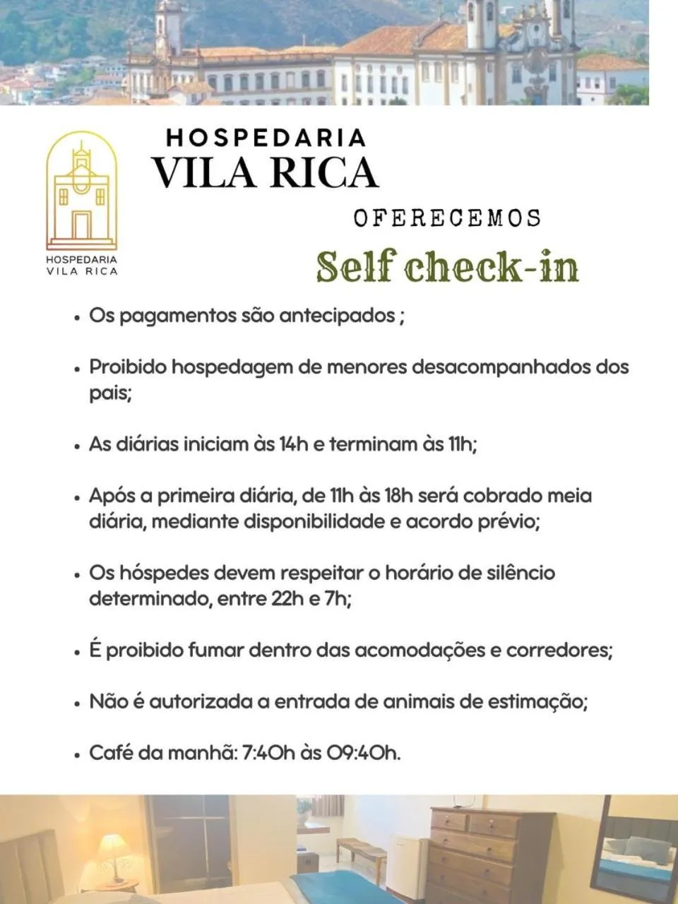 Hospedaria Vila Rica - 1 km do centro histórico