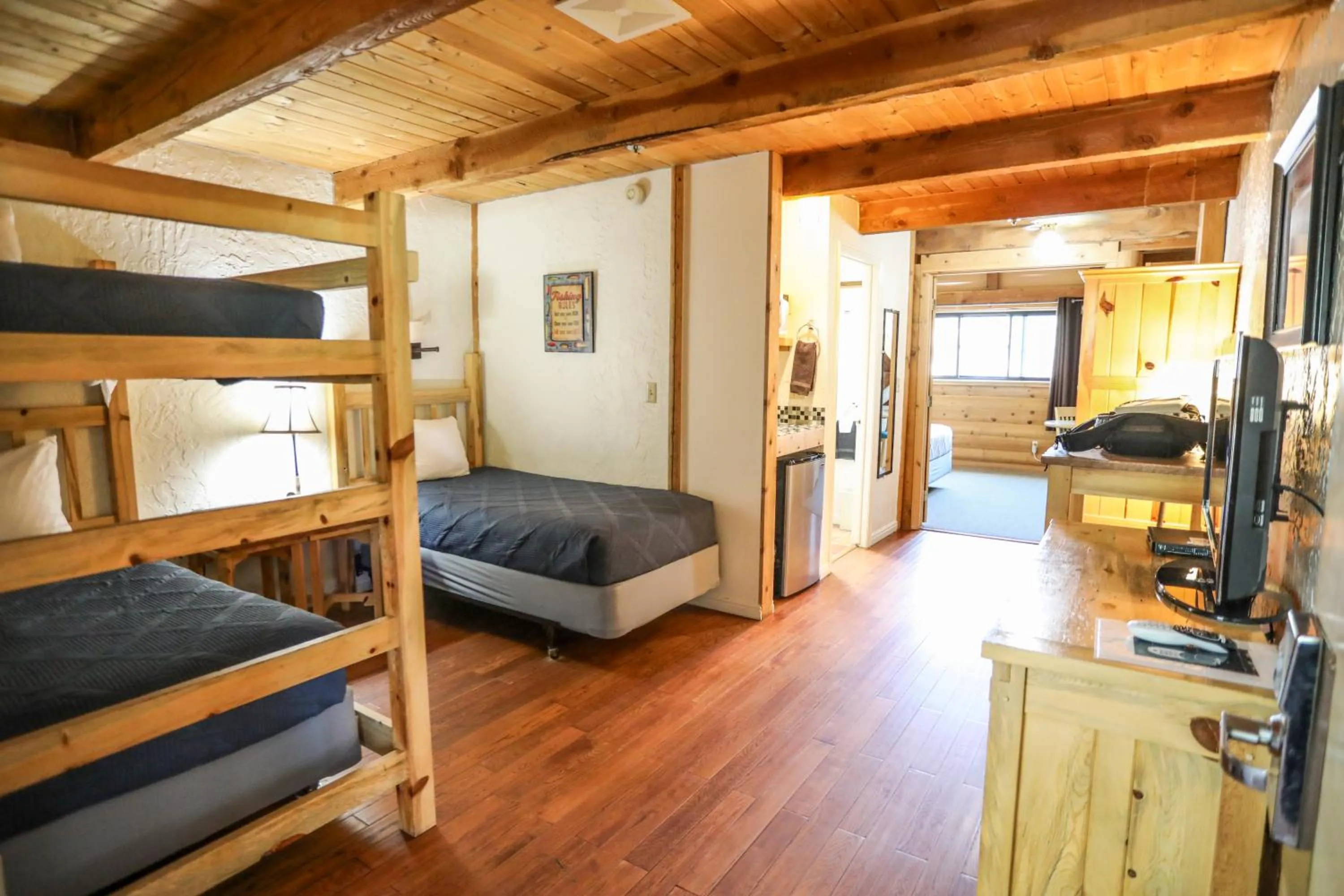 Bed in The Boulder Creek Lodge