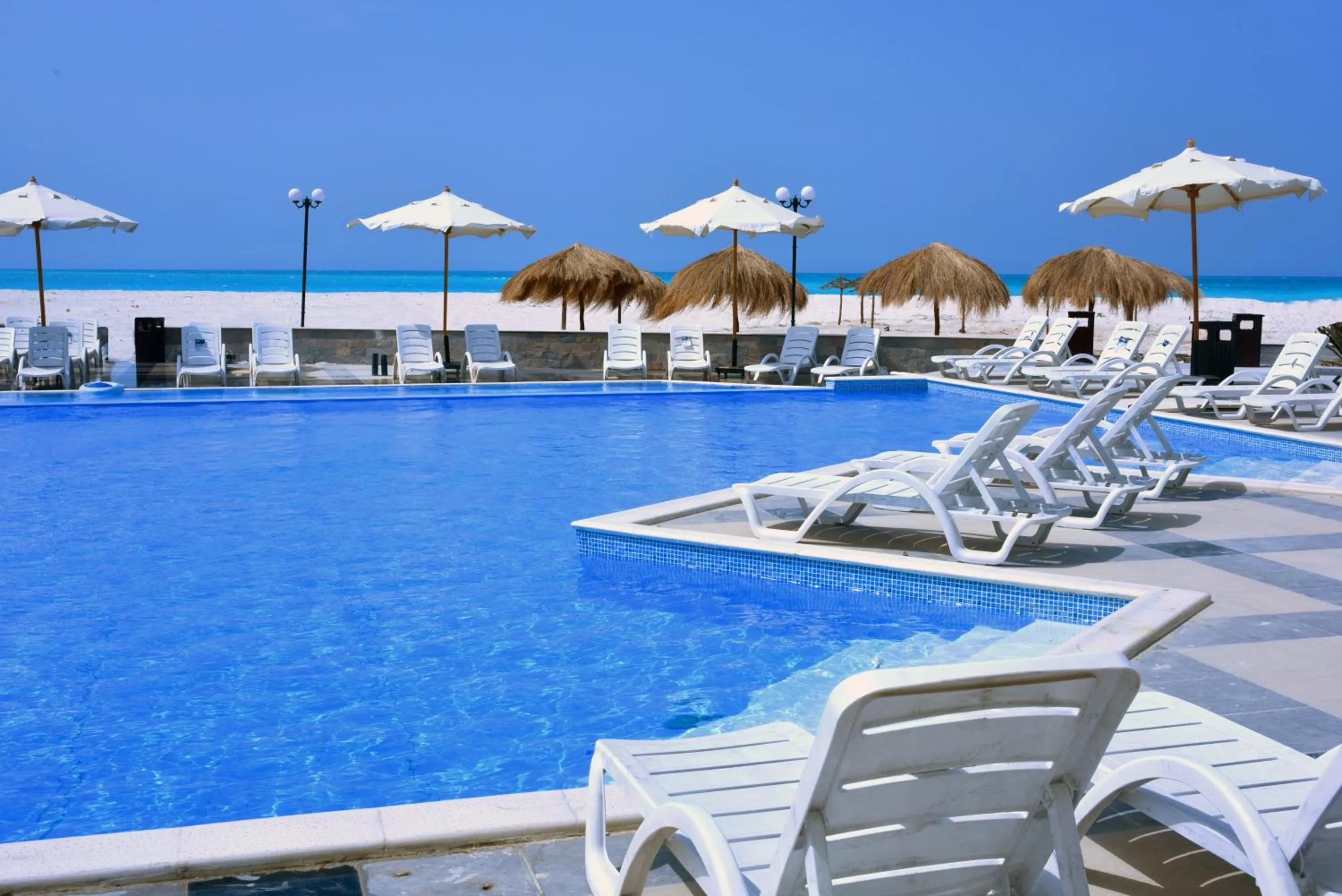 Pool view in Hotelux La Playa Alamein