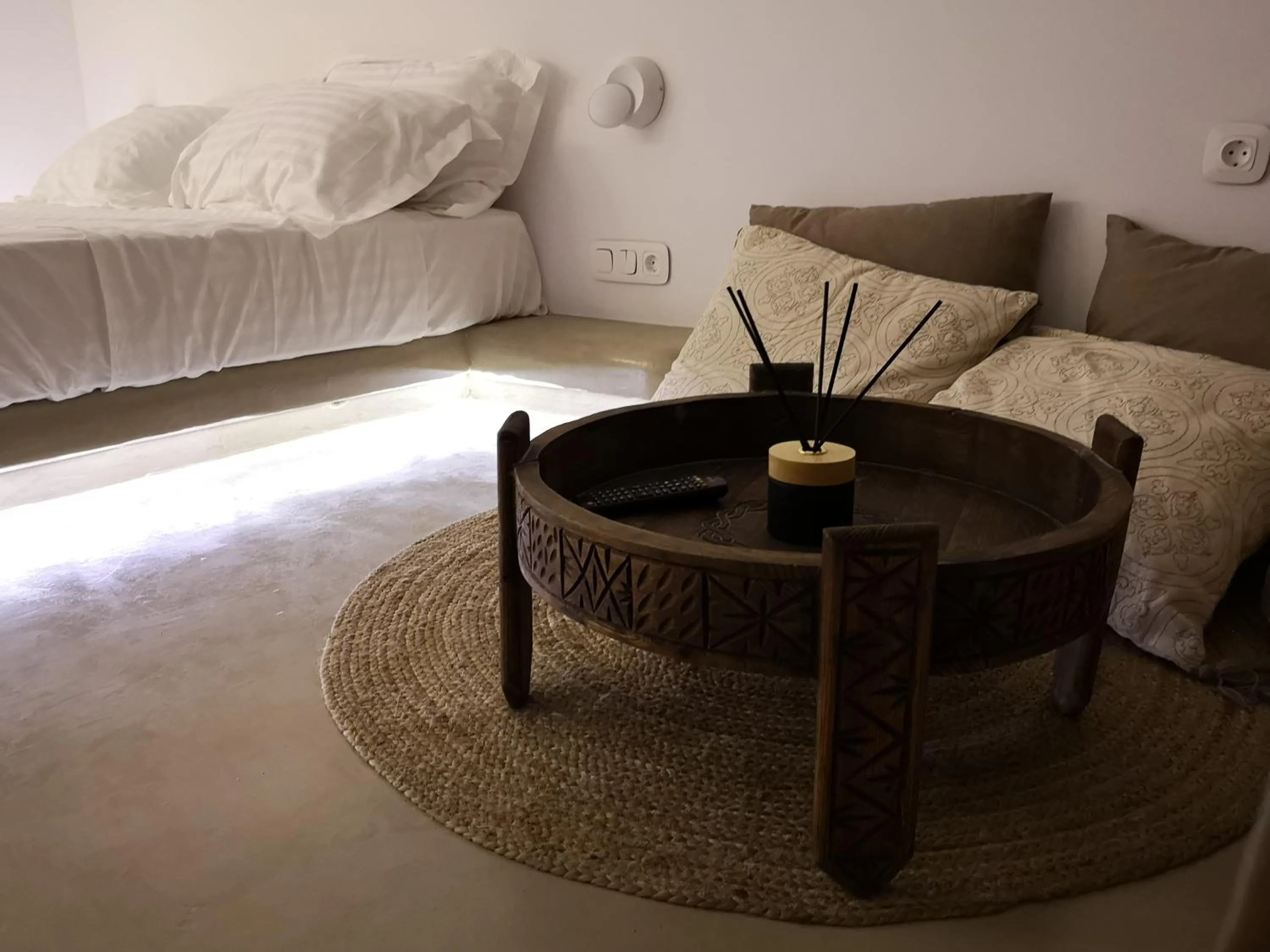Seating area in M-Vibes Mykonos Suites