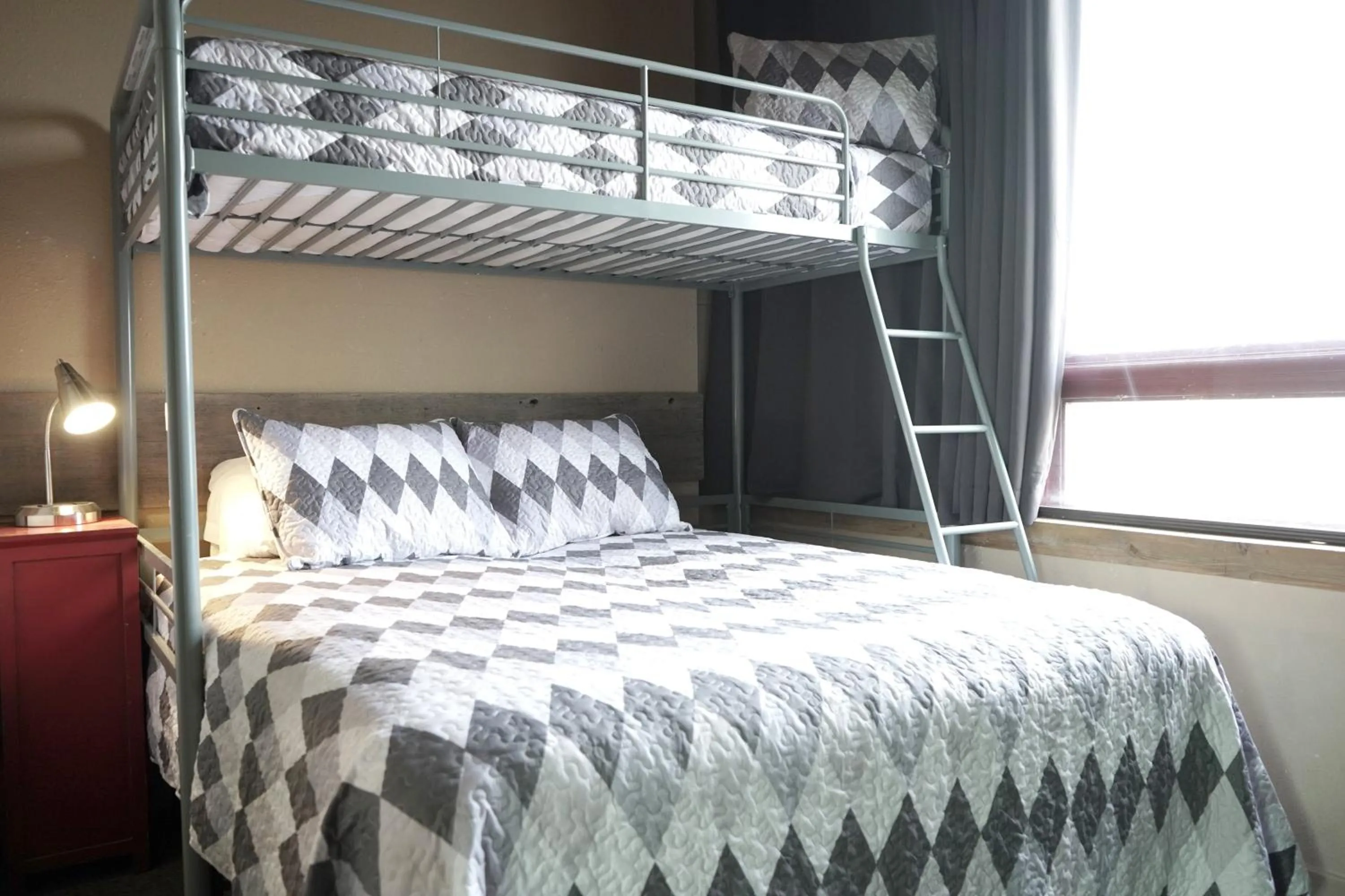 Bed in Old School Motel RV