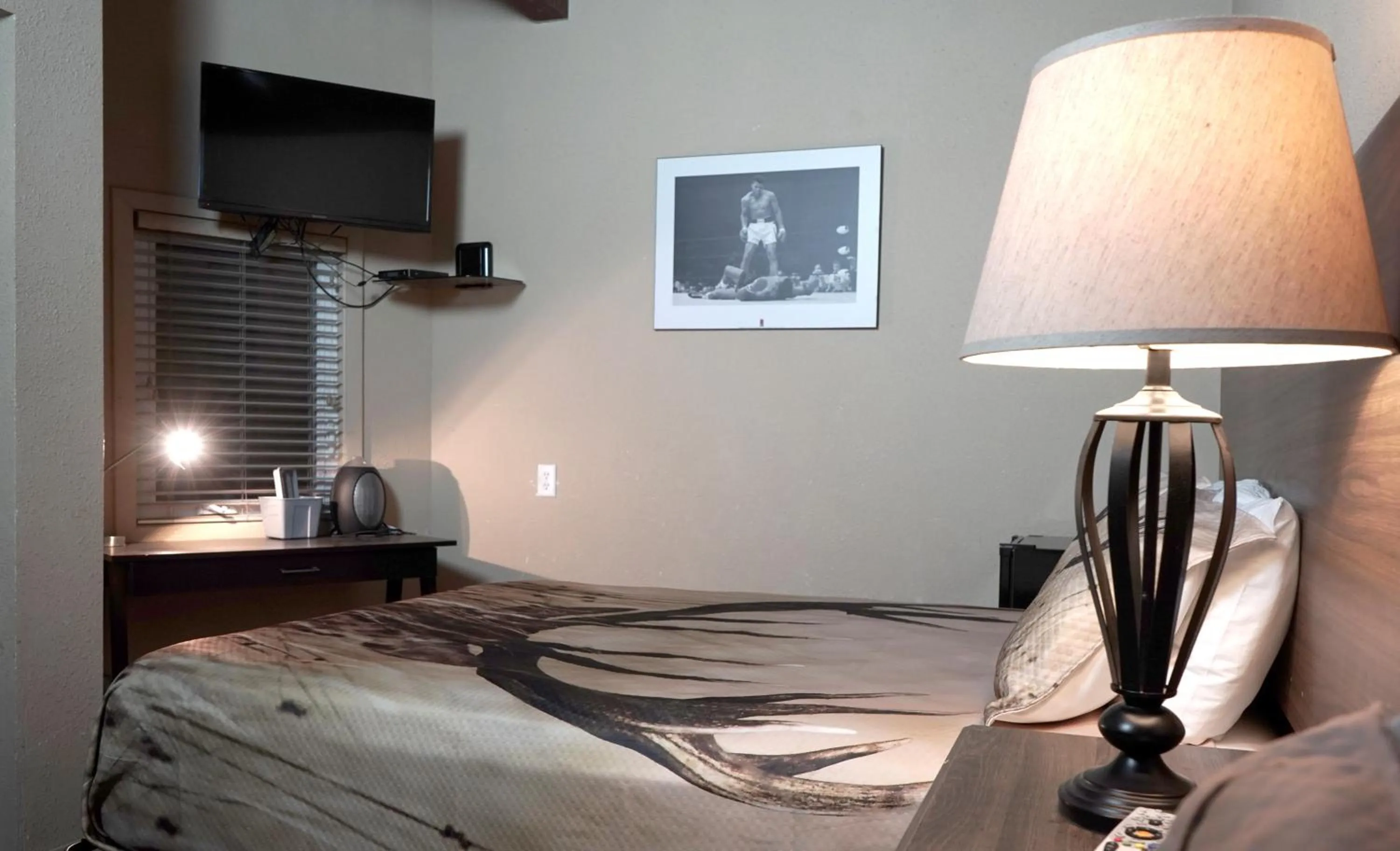 Bed in Old School Motel RV