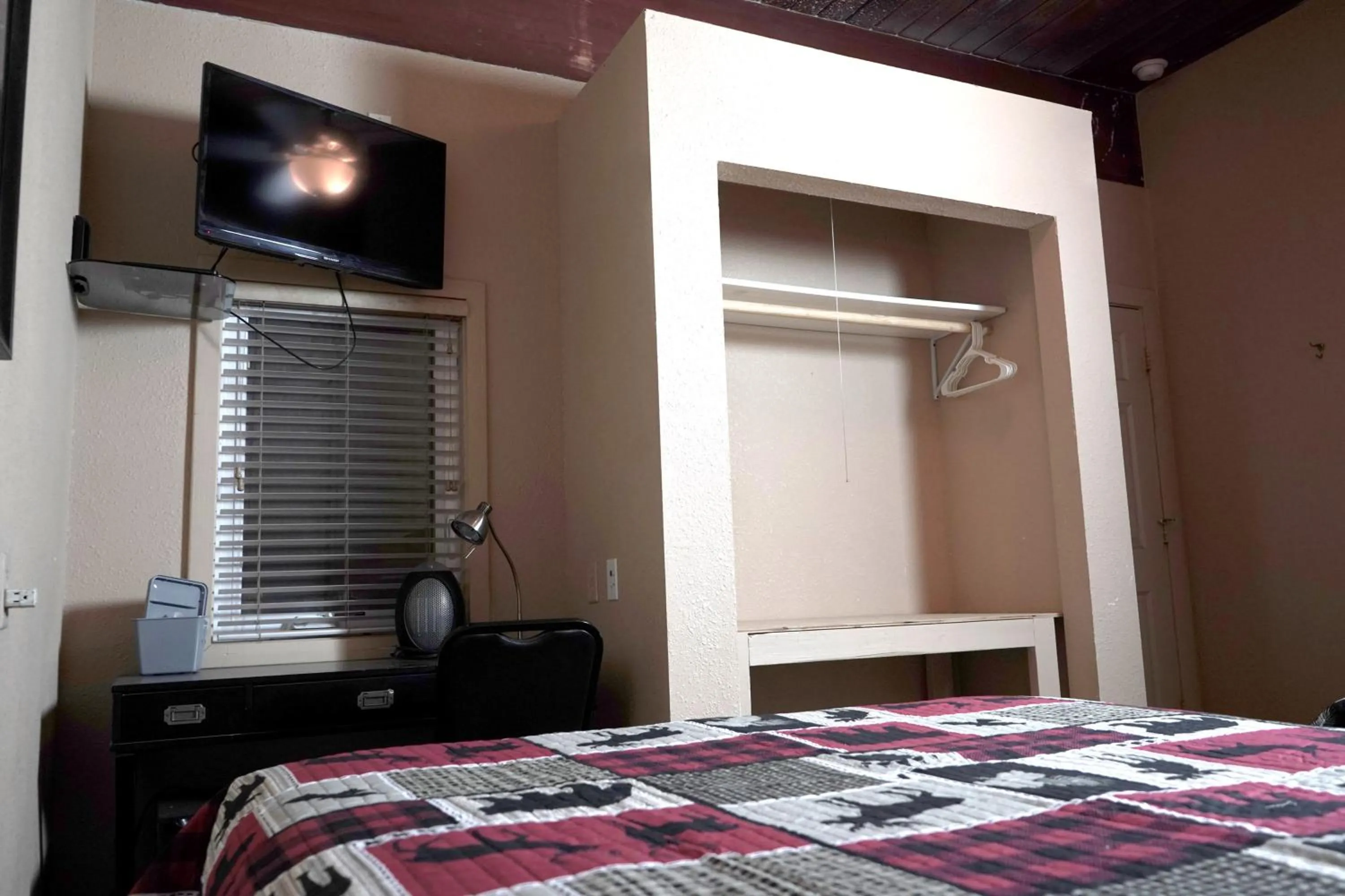 Bed in Old School Motel RV