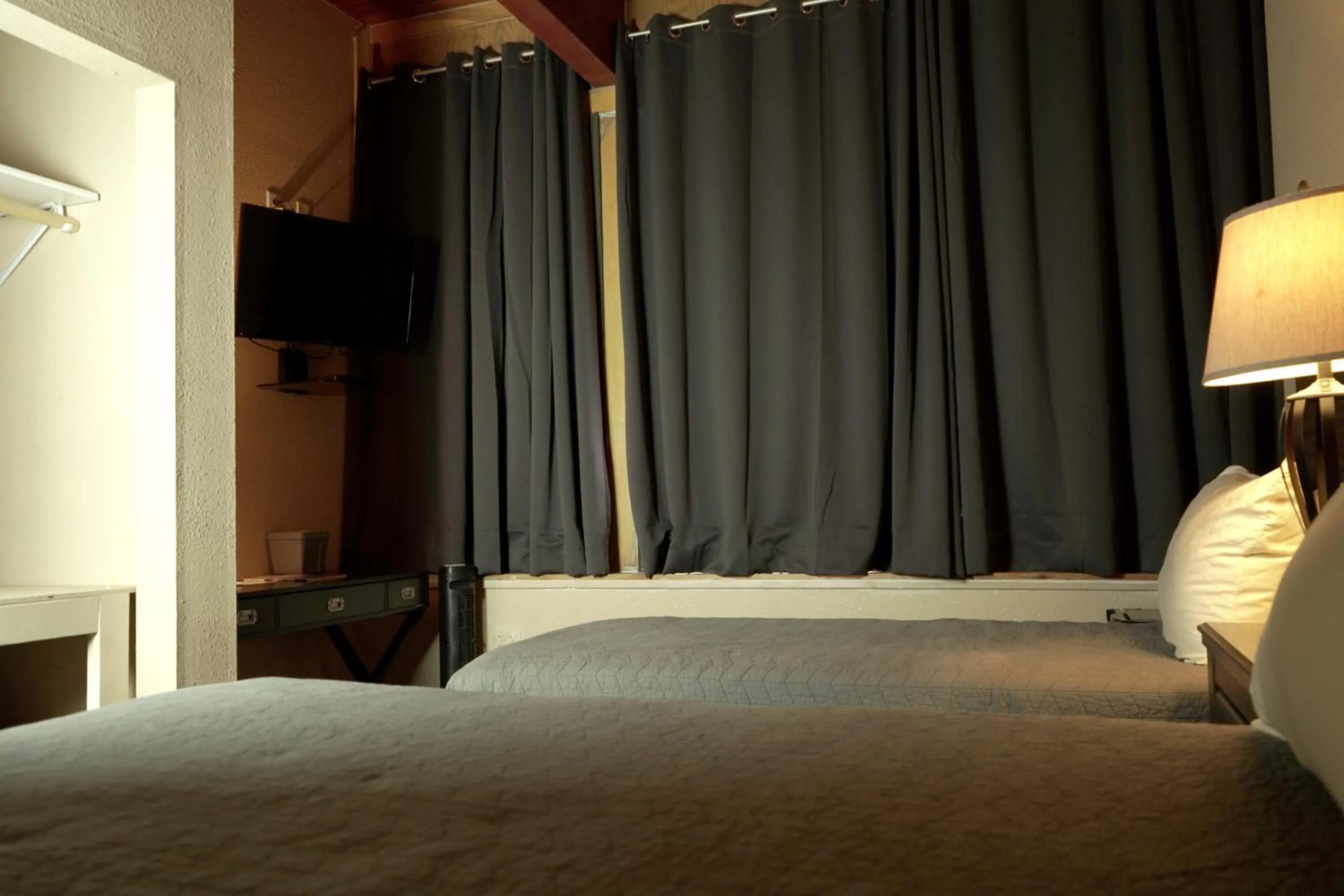 Bed in Old School Motel RV