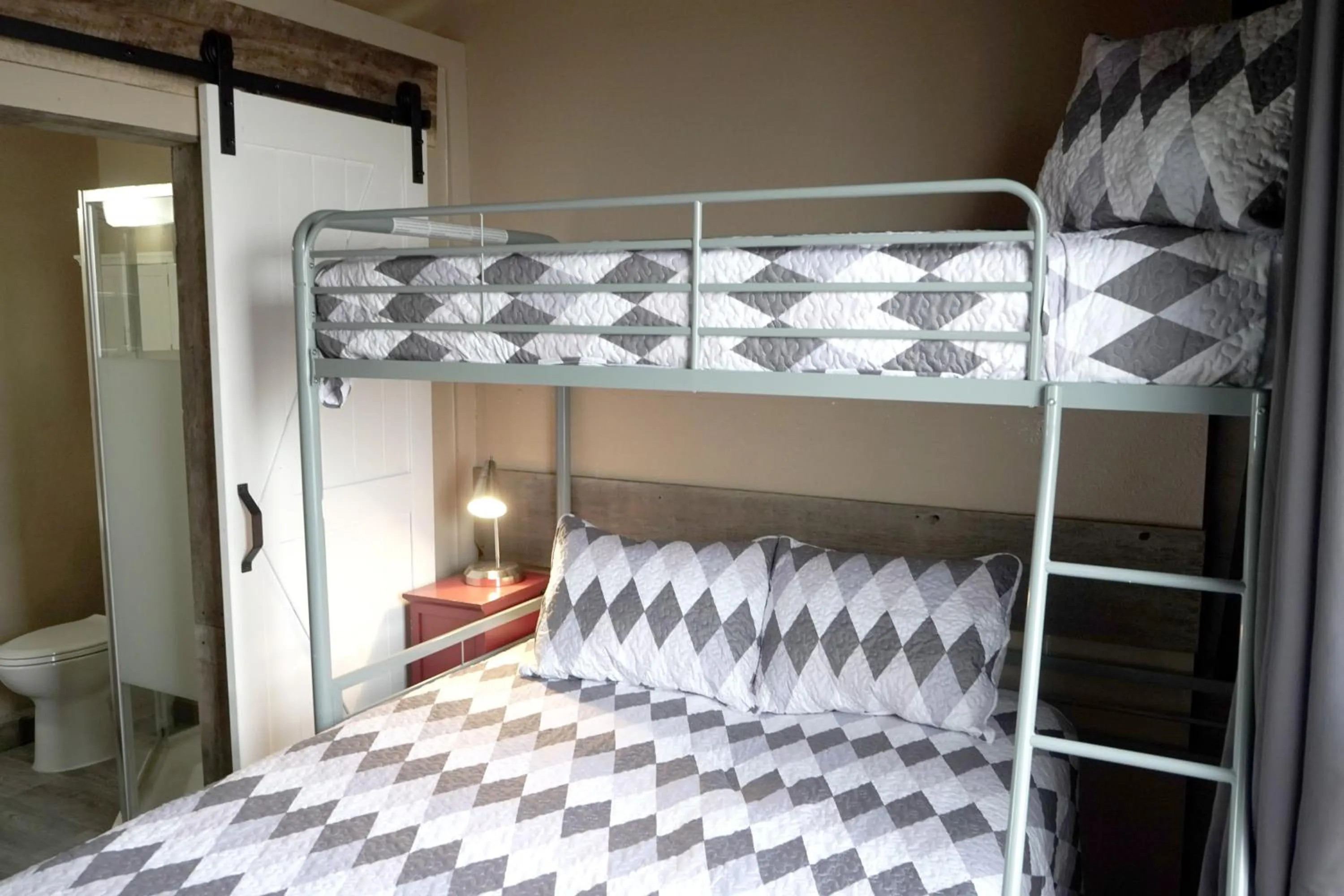 Bed in Old School Motel RV