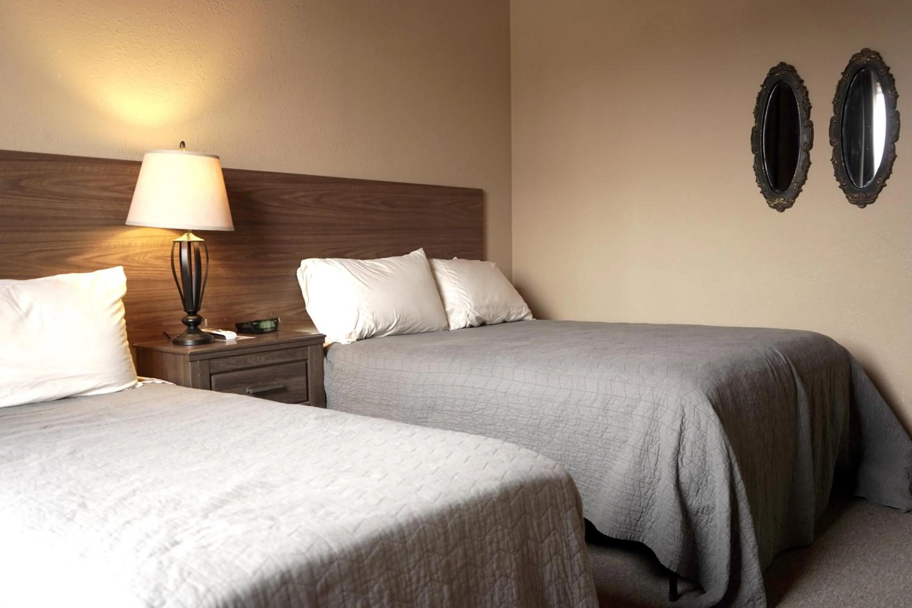 Bed in Old School Motel RV