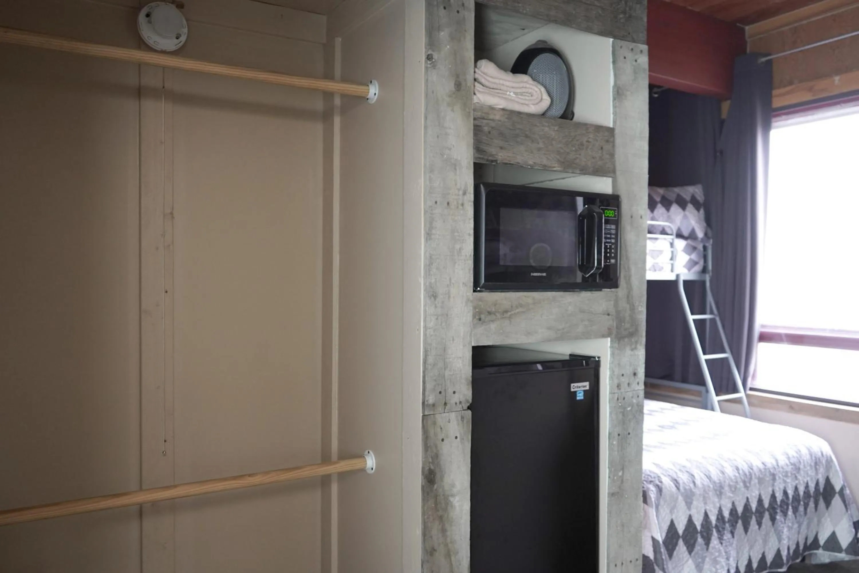 Bed in Old School Motel RV