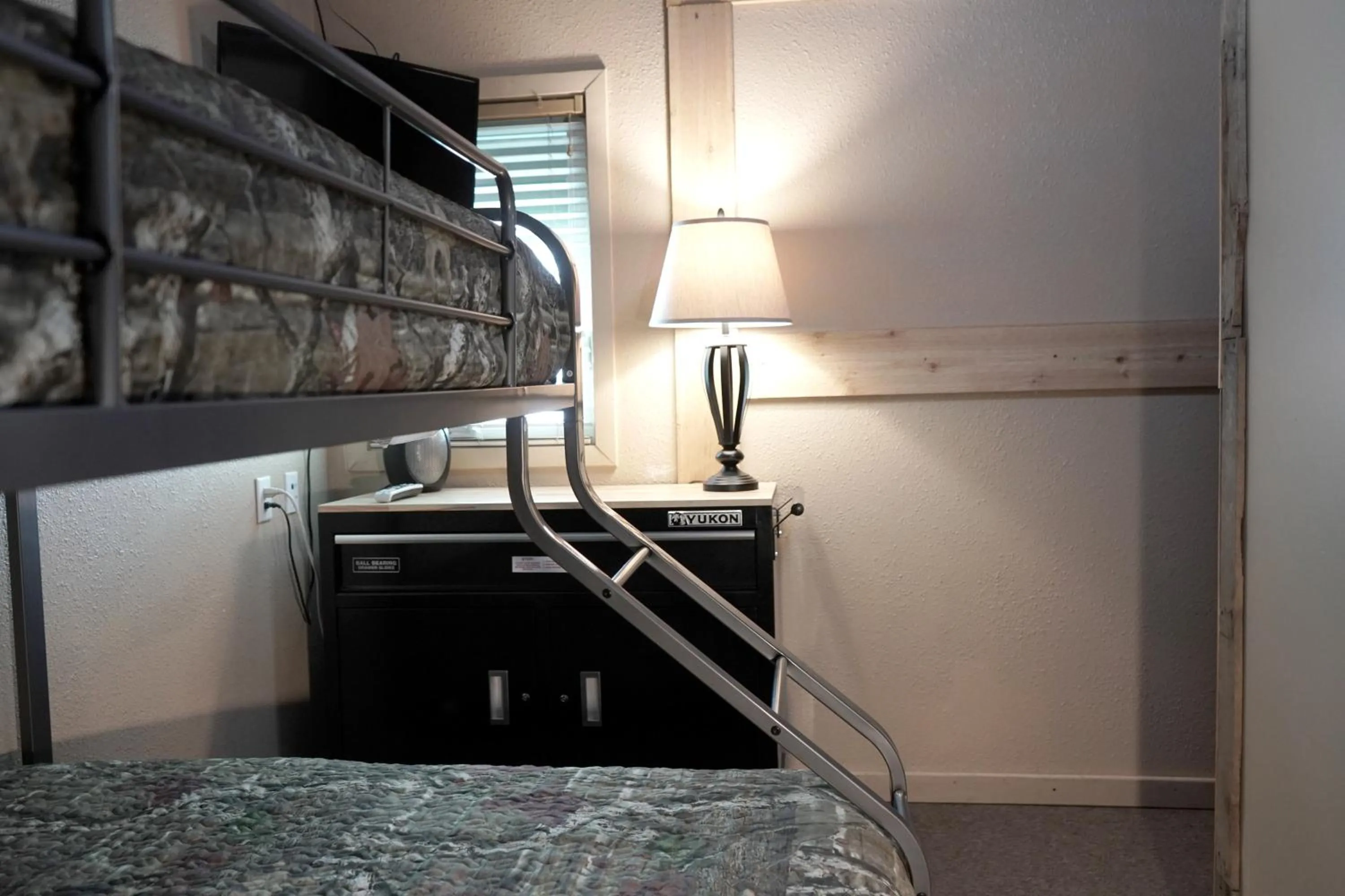 Bed in Old School Motel RV