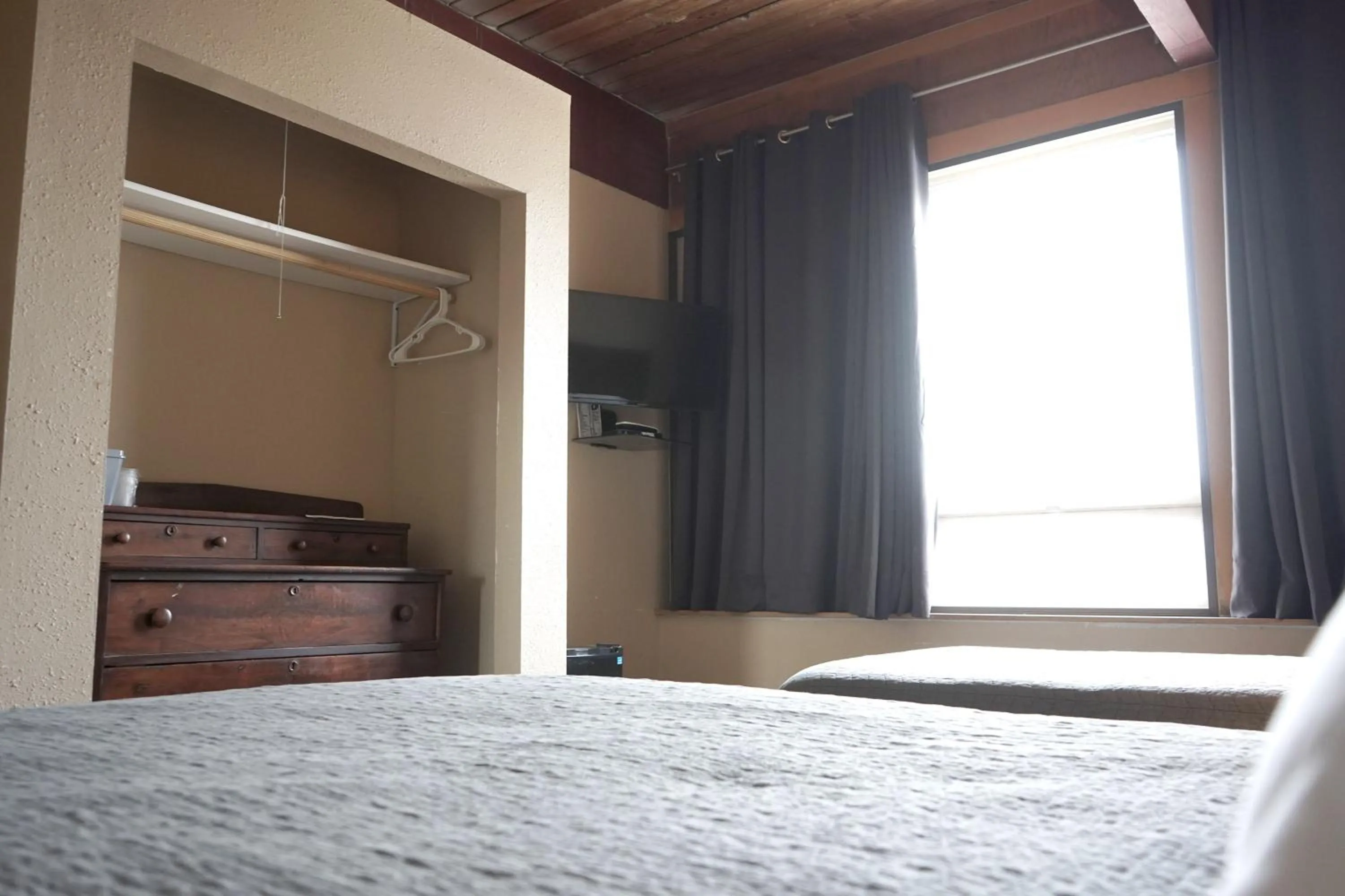 Bed in Old School Motel RV