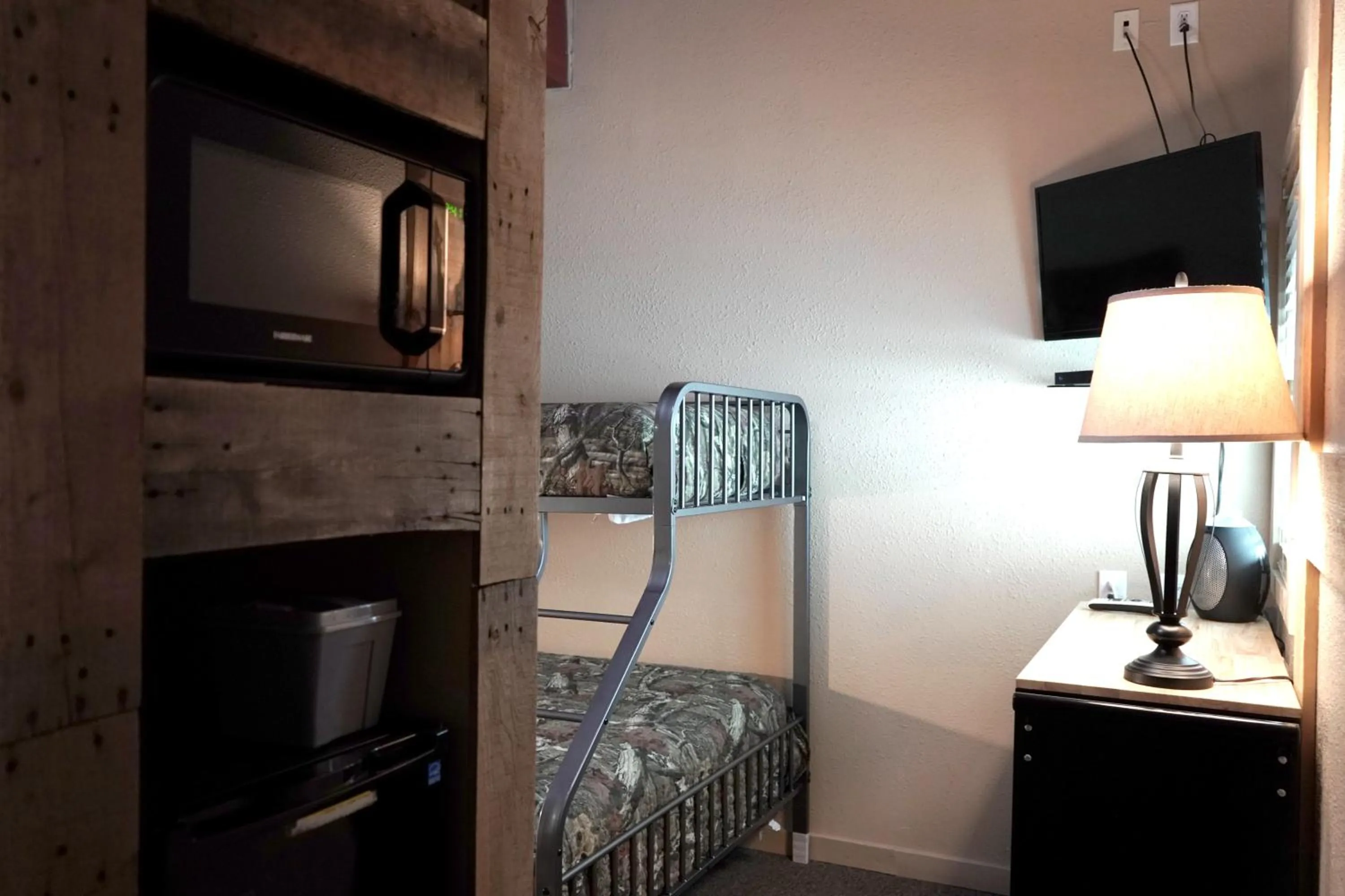 Bed in Old School Motel RV