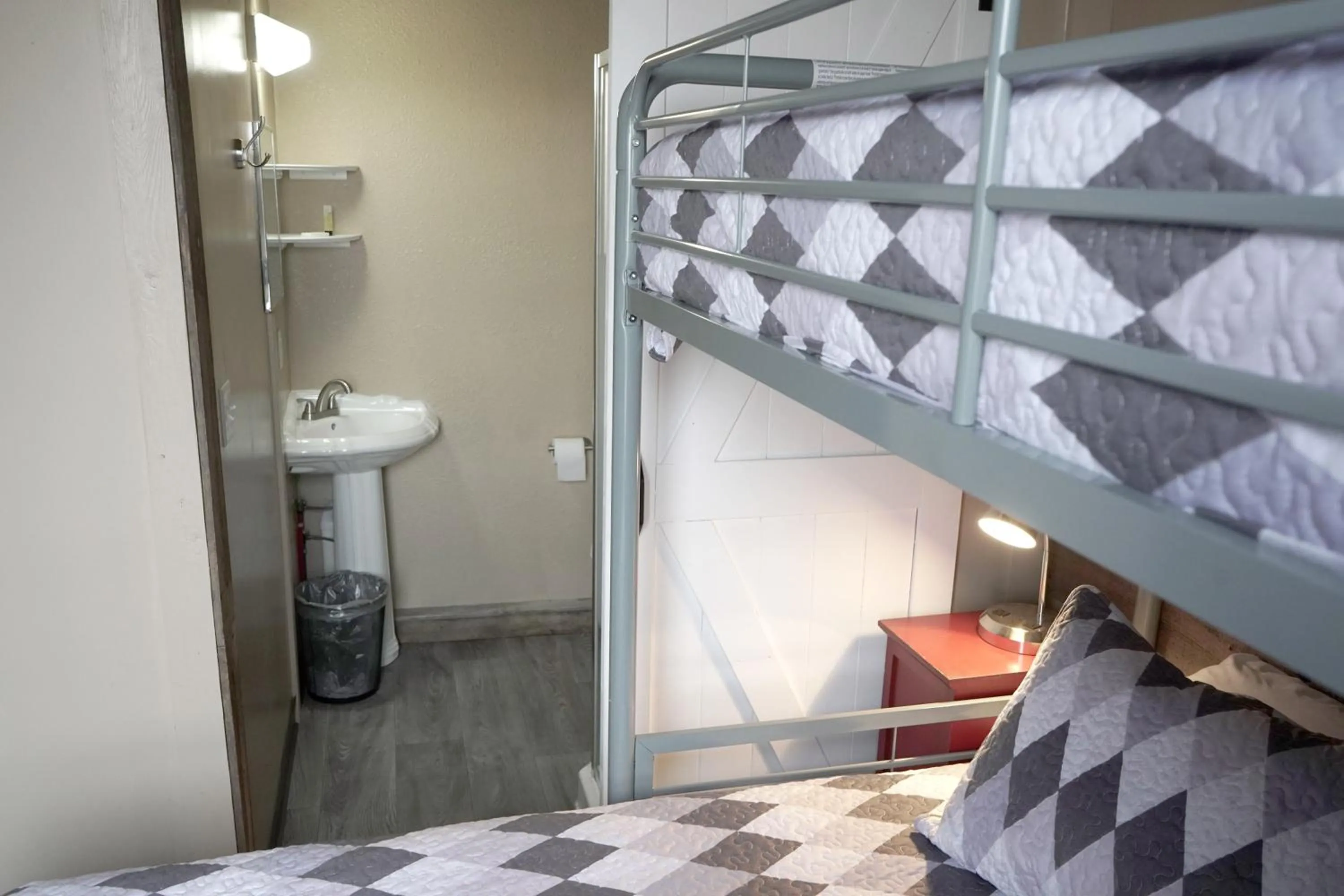 Bed in Old School Motel RV