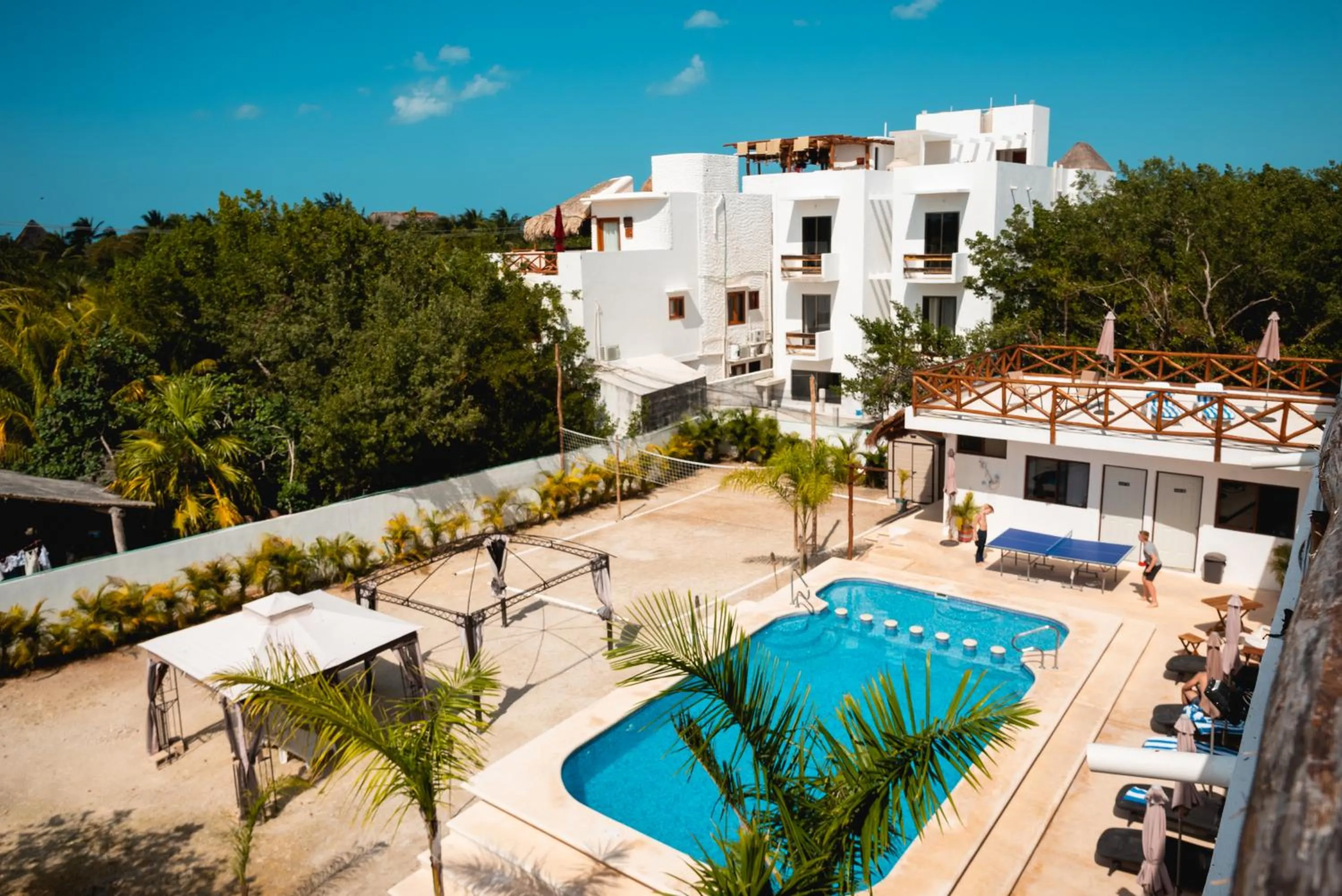 Pool view in Villas Palmar Holbox