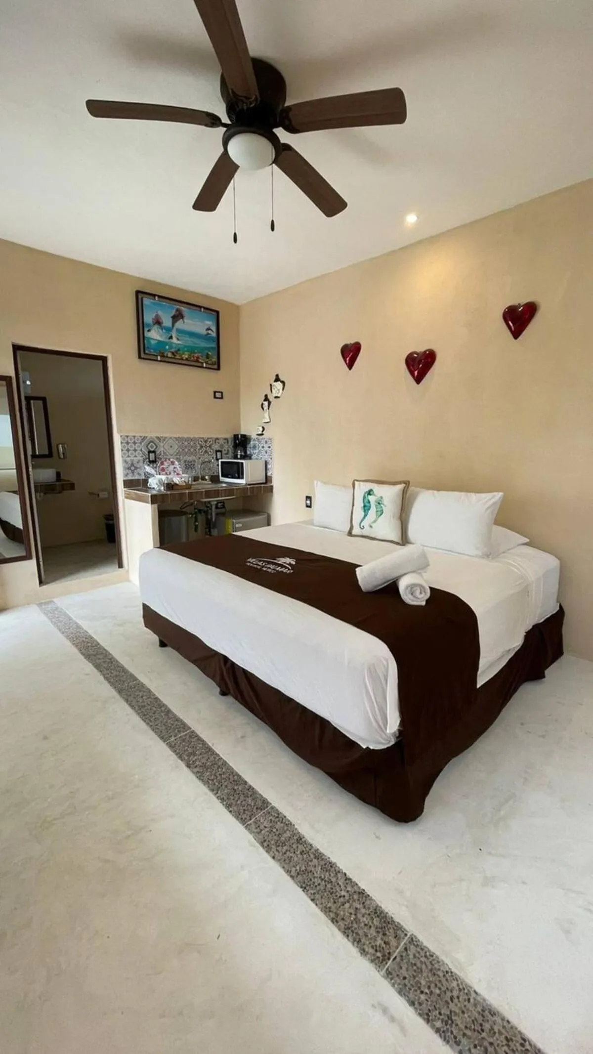 Bed in Villas Palmar Holbox