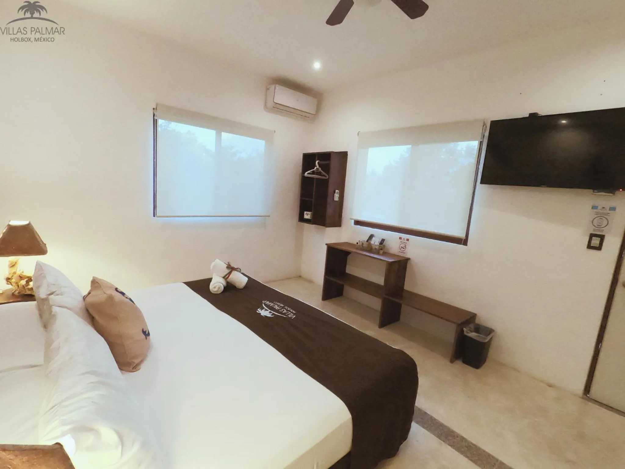 air conditioner, Bed in Villas Palmar Holbox