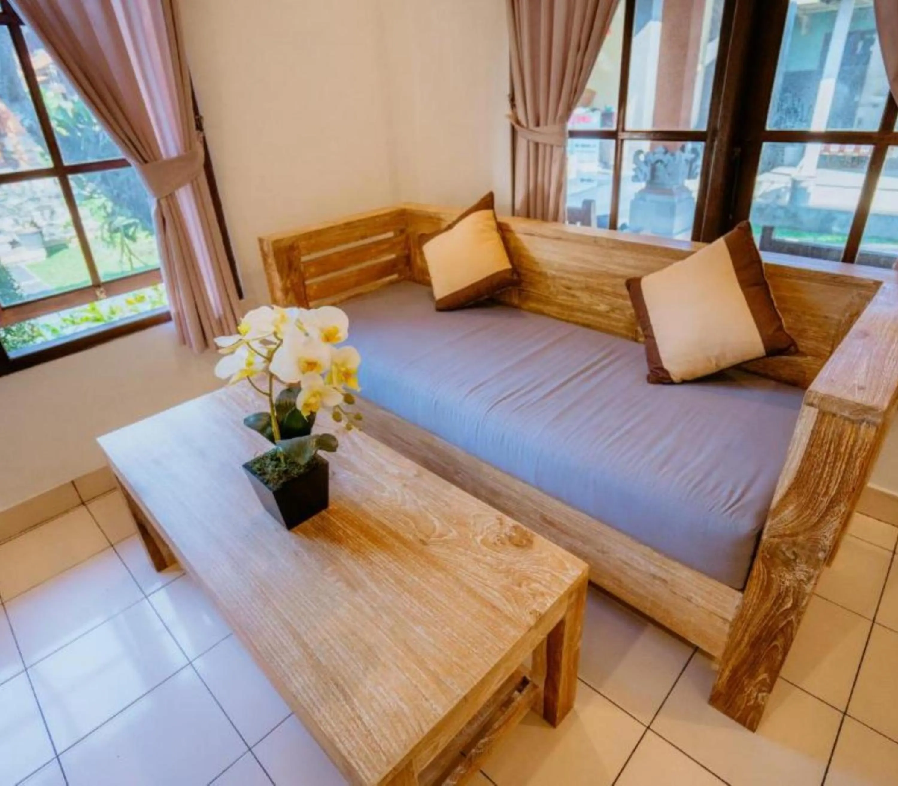Seating area, Bed in Rahayu Guest House Ubud