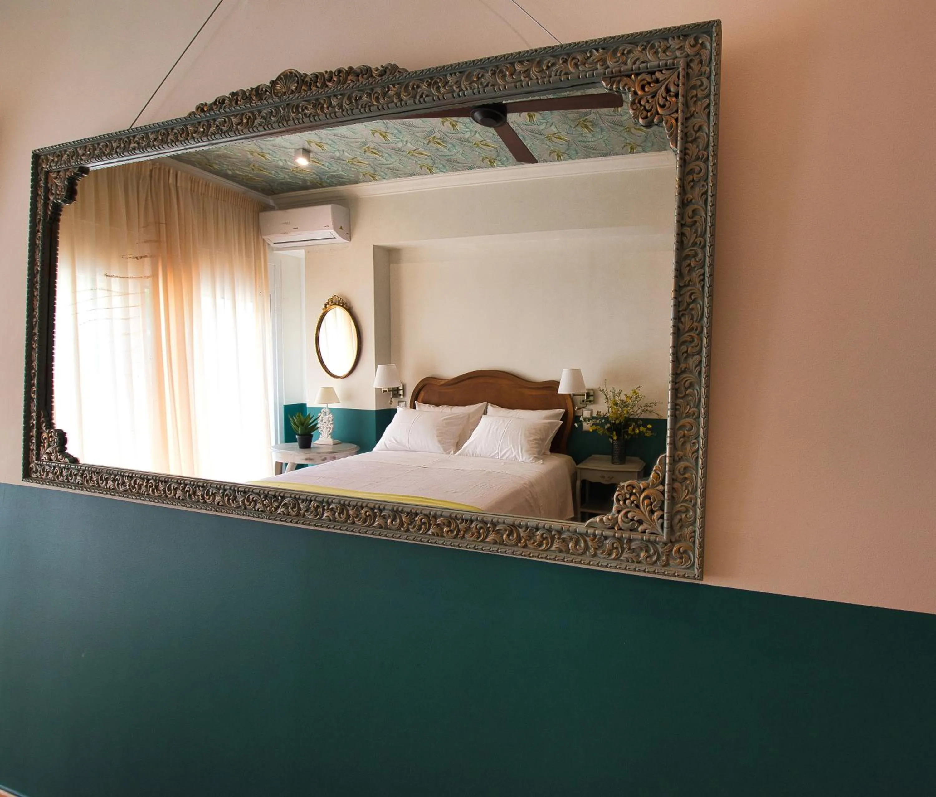 Decorative detail, Bed in Rastoni Athens Suites near Acropolis at Tsatsou street