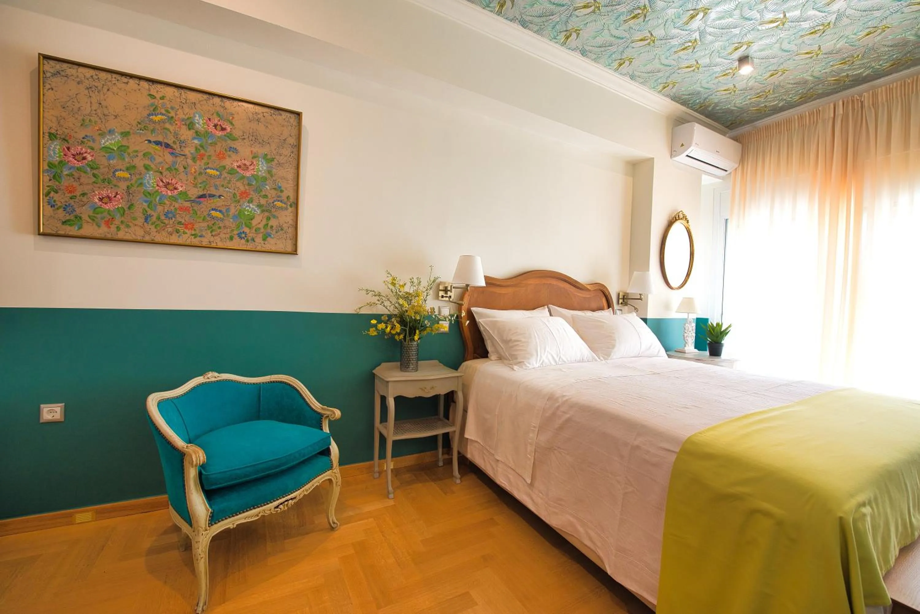 Bed in Rastoni Athens Suites near Acropolis at Tsatsou street