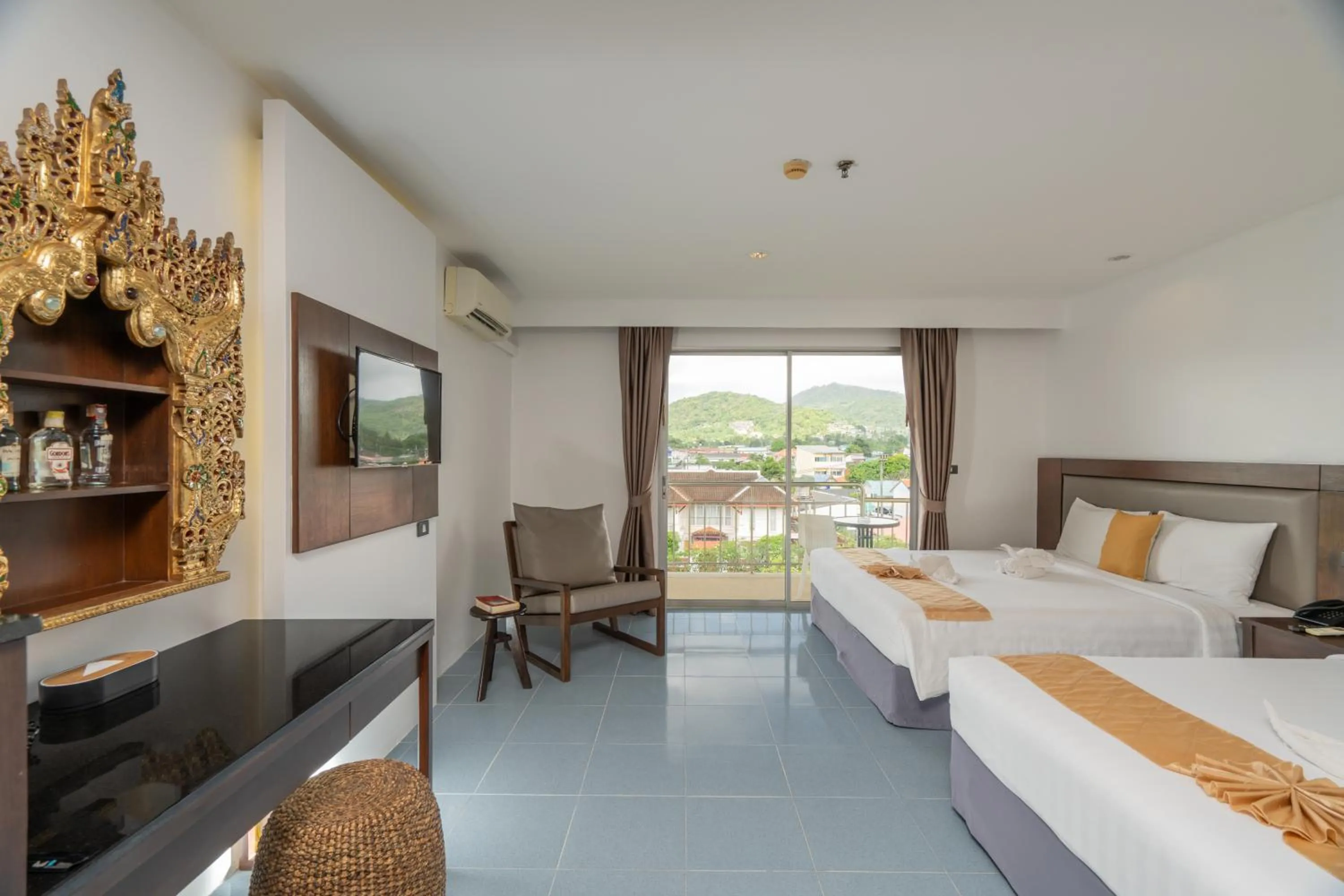 View (from property/room), Bed in Blue Beach Grand Resort And Spa