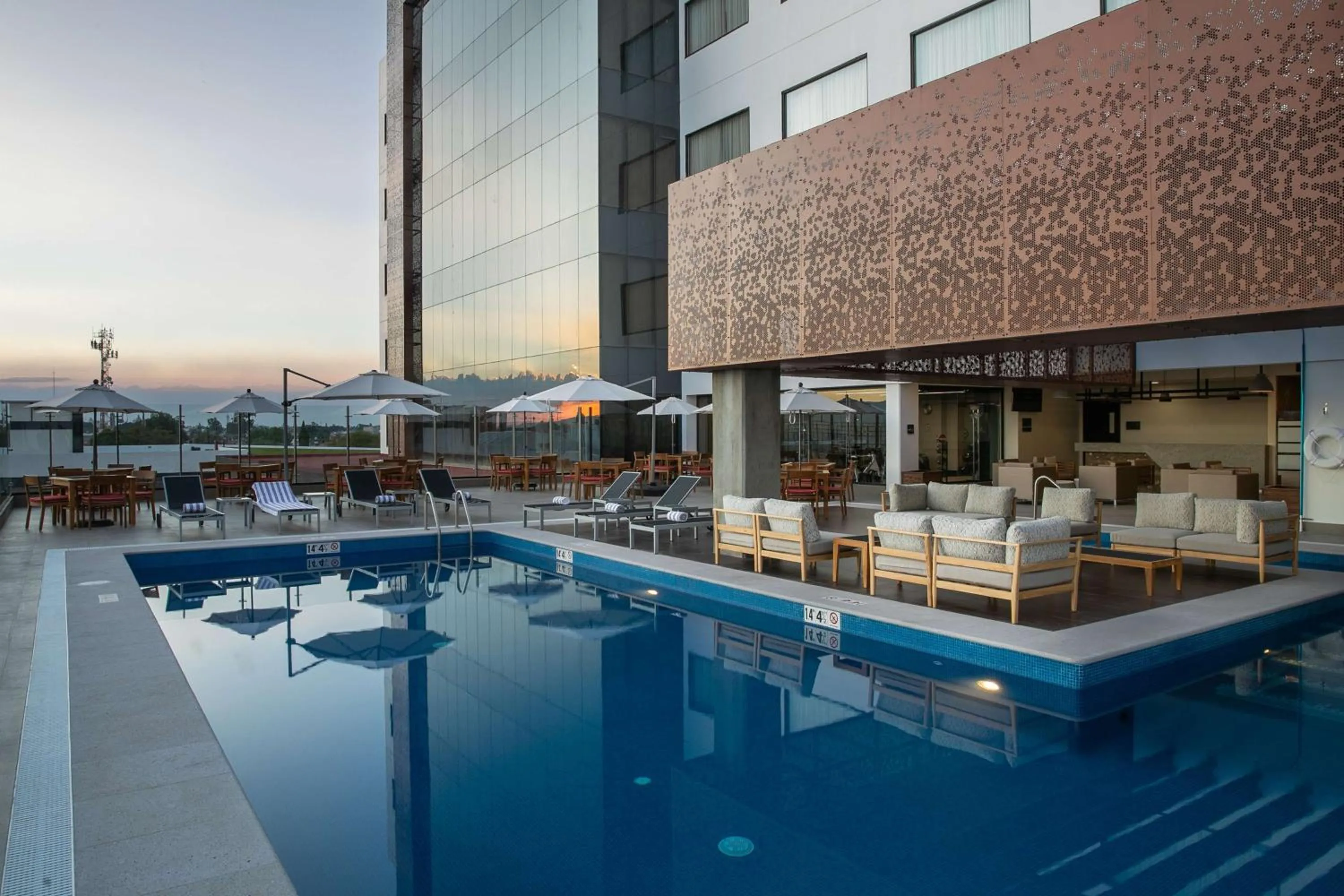 Pool view in Doubletree By Hilton Celaya