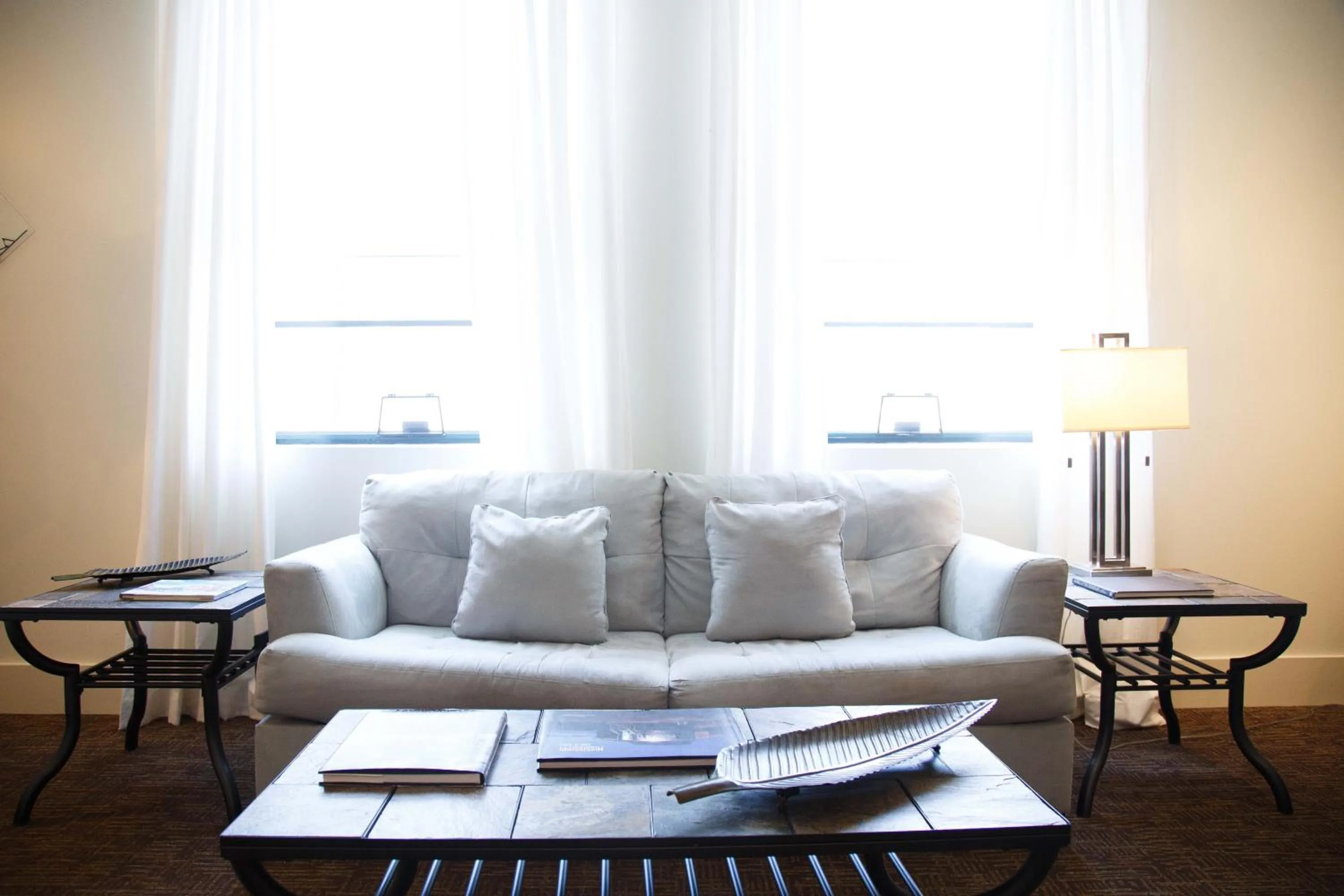 Living room in The Lofts at the Five & DIme