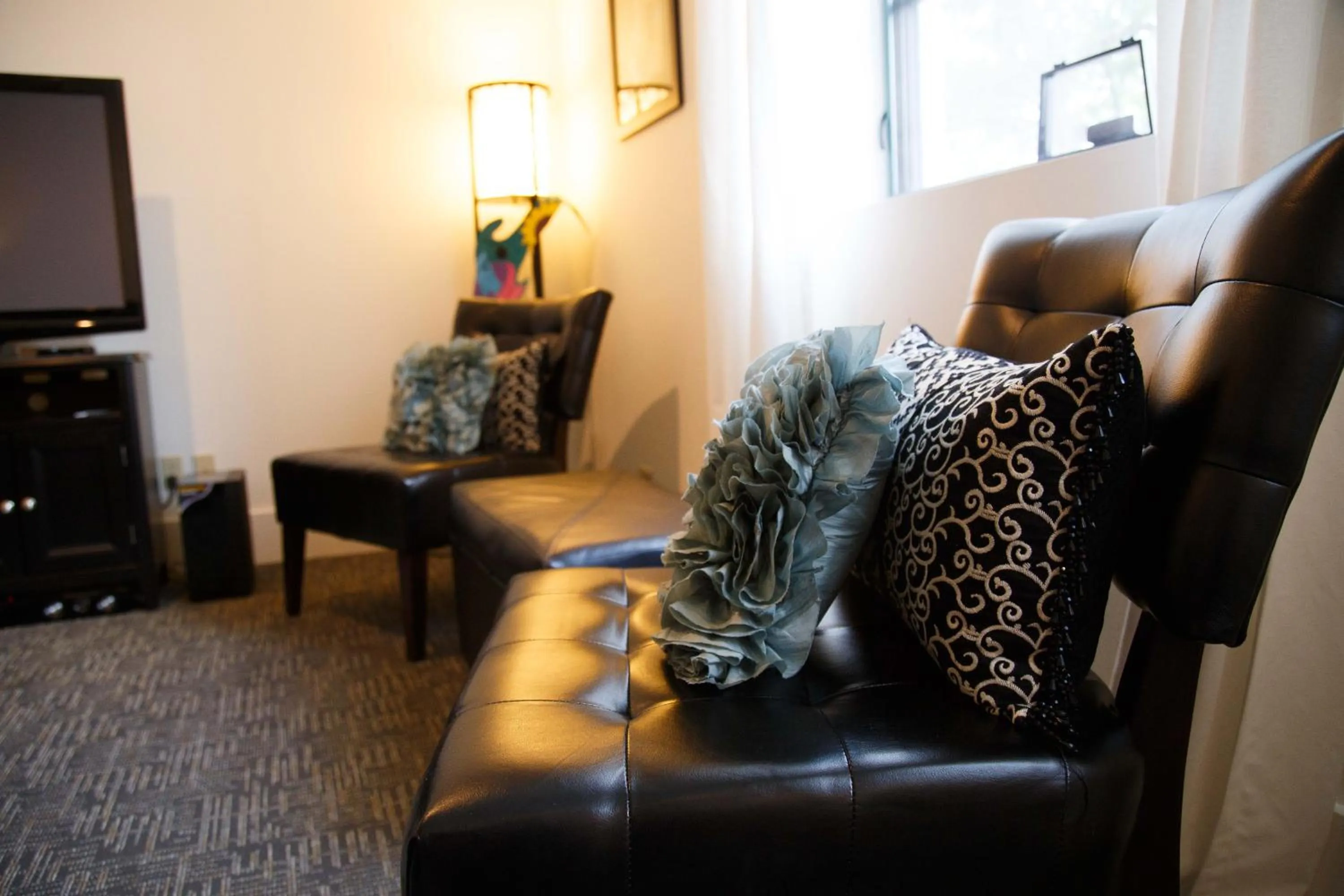 Living room in The Lofts at the Five & DIme