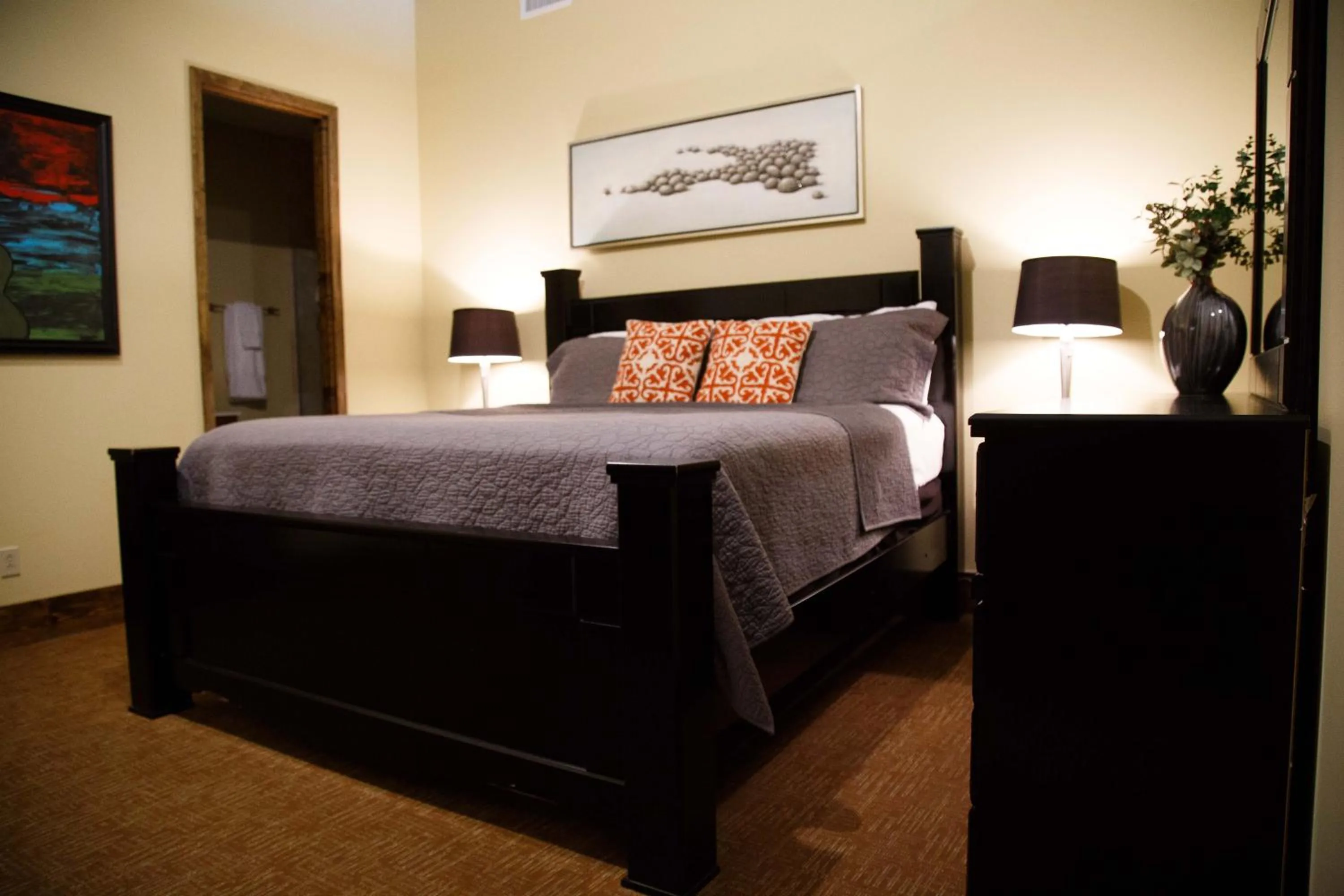 Bed in The Lofts at the Five & DIme