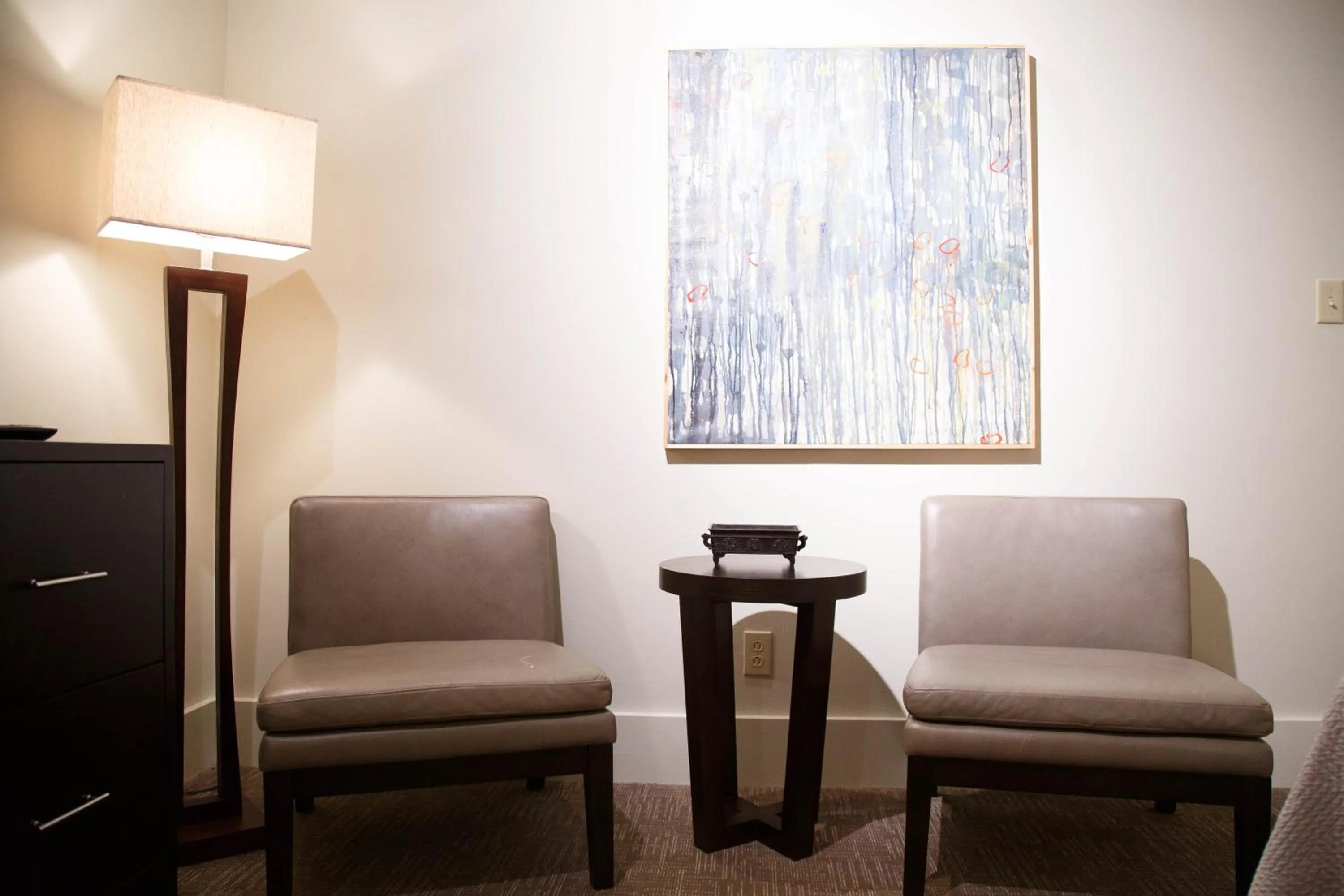 Seating area in The Lofts at the Five & DIme