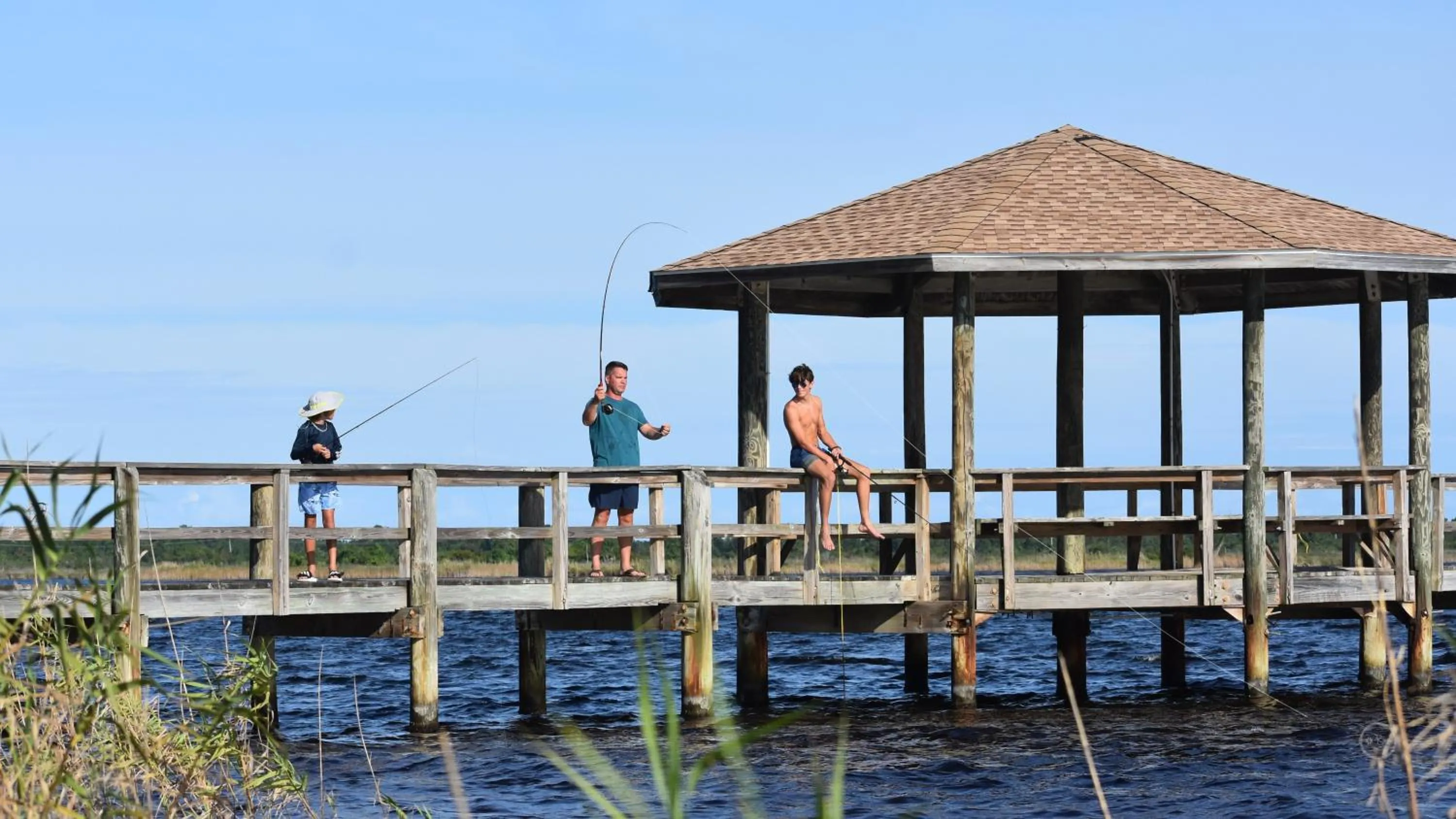 Fishing in Eagle Cottages at Gulf State Park