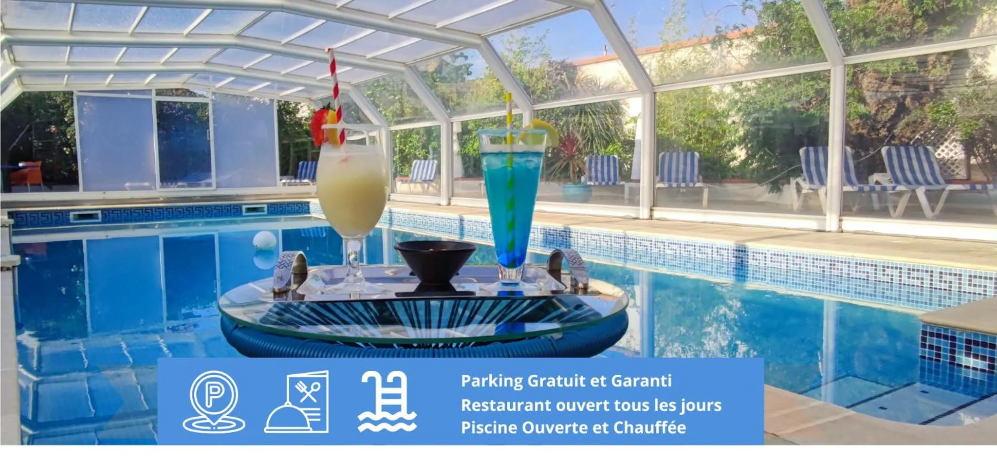 Swimming pool in Le Galion Hotel et Restaurant Canet Plage - Logis