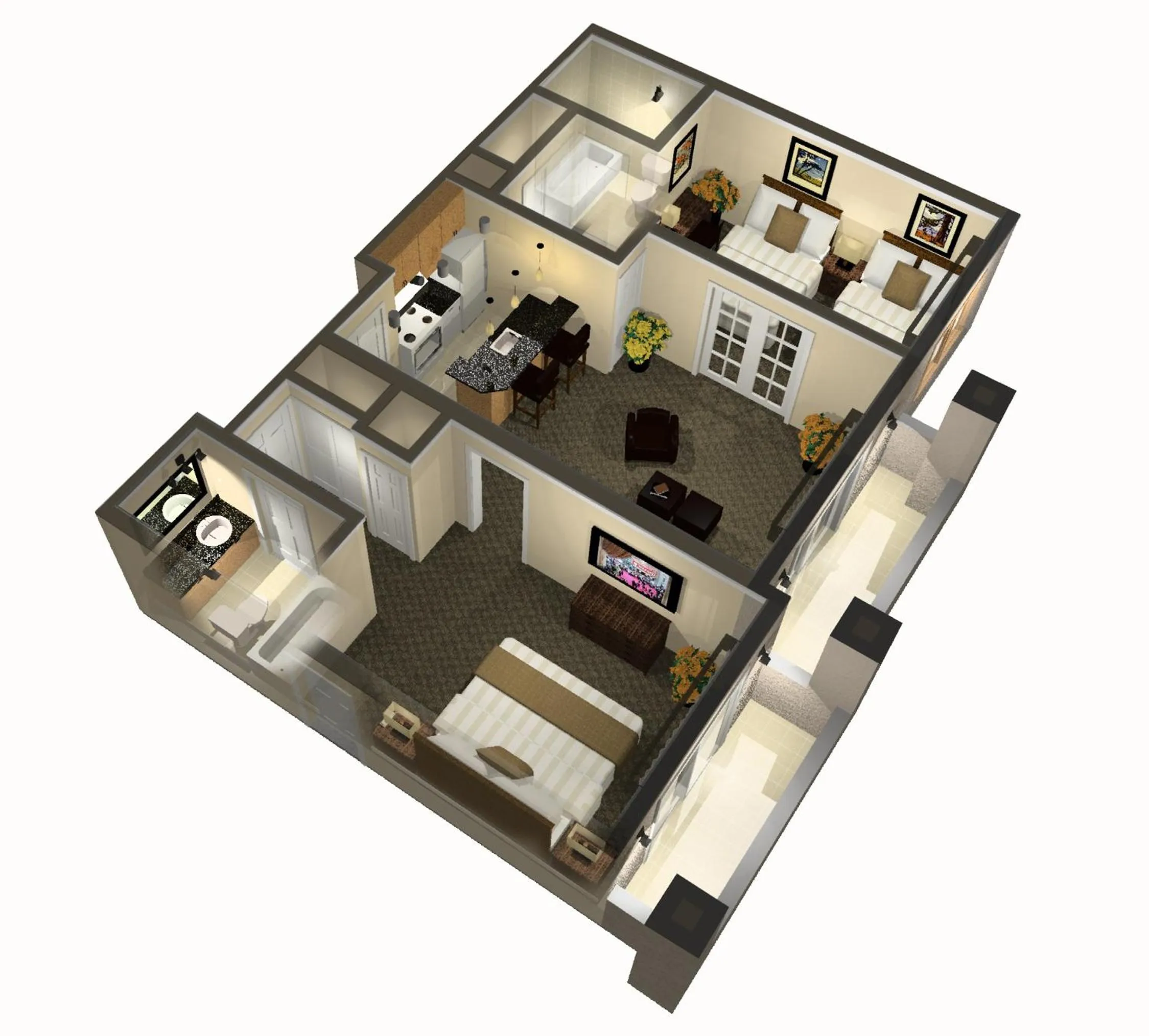 Floor plan in Chase Suites Brea-Fullerton - North Orange County