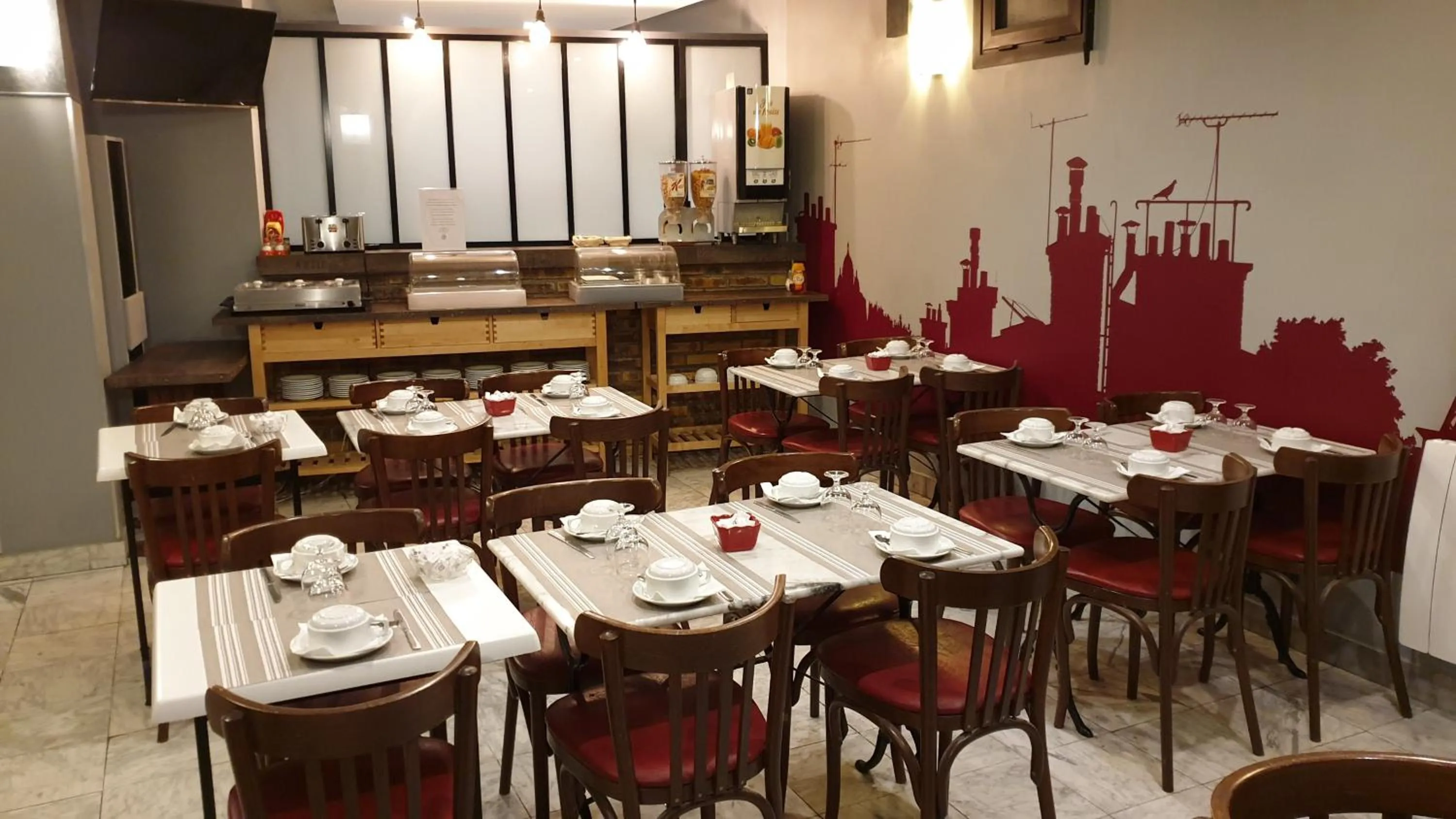 Buffet breakfast in Hotel Paris Villette