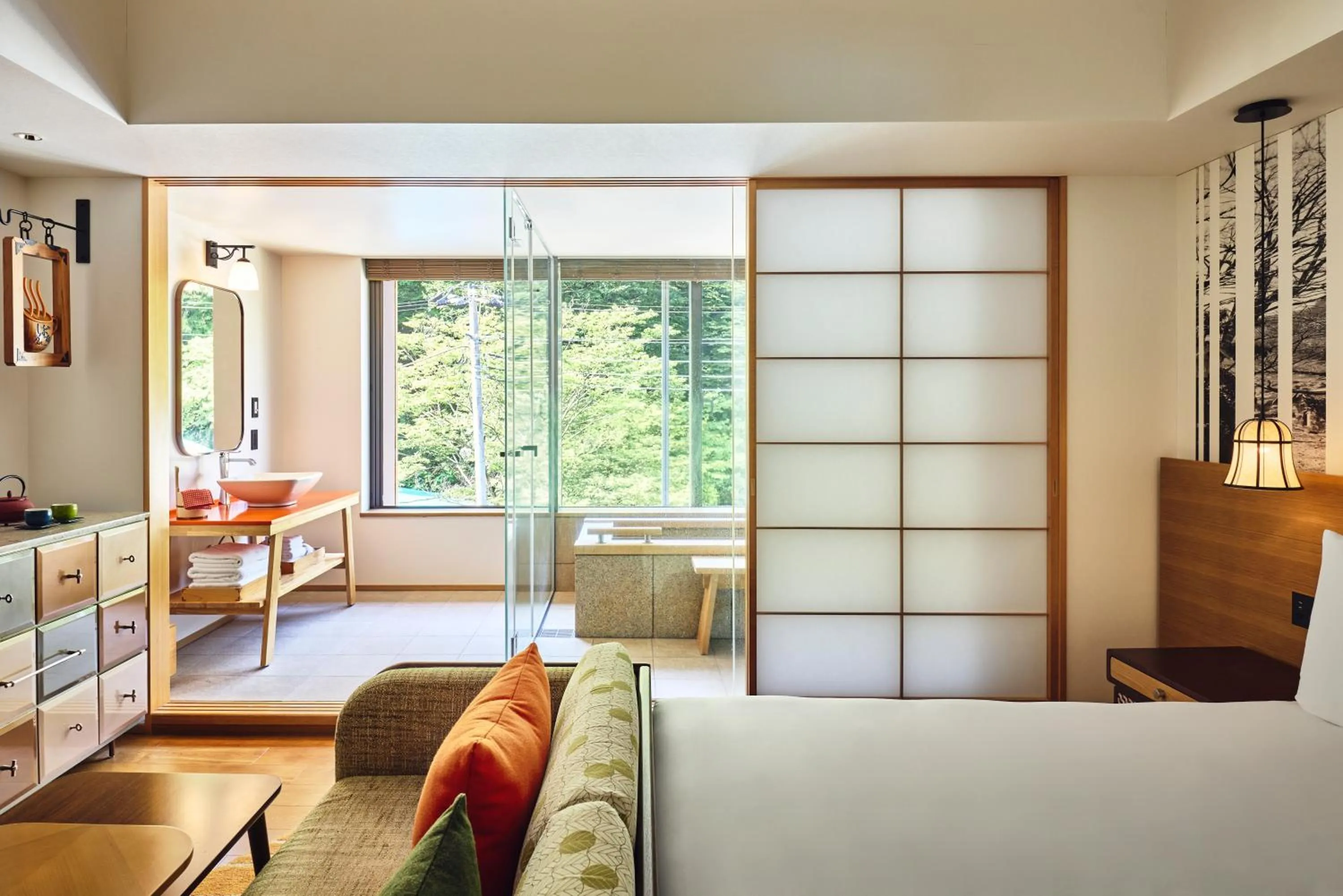 View (from property/room), Bed in Hotel Indigo Hakone Gora by IHG