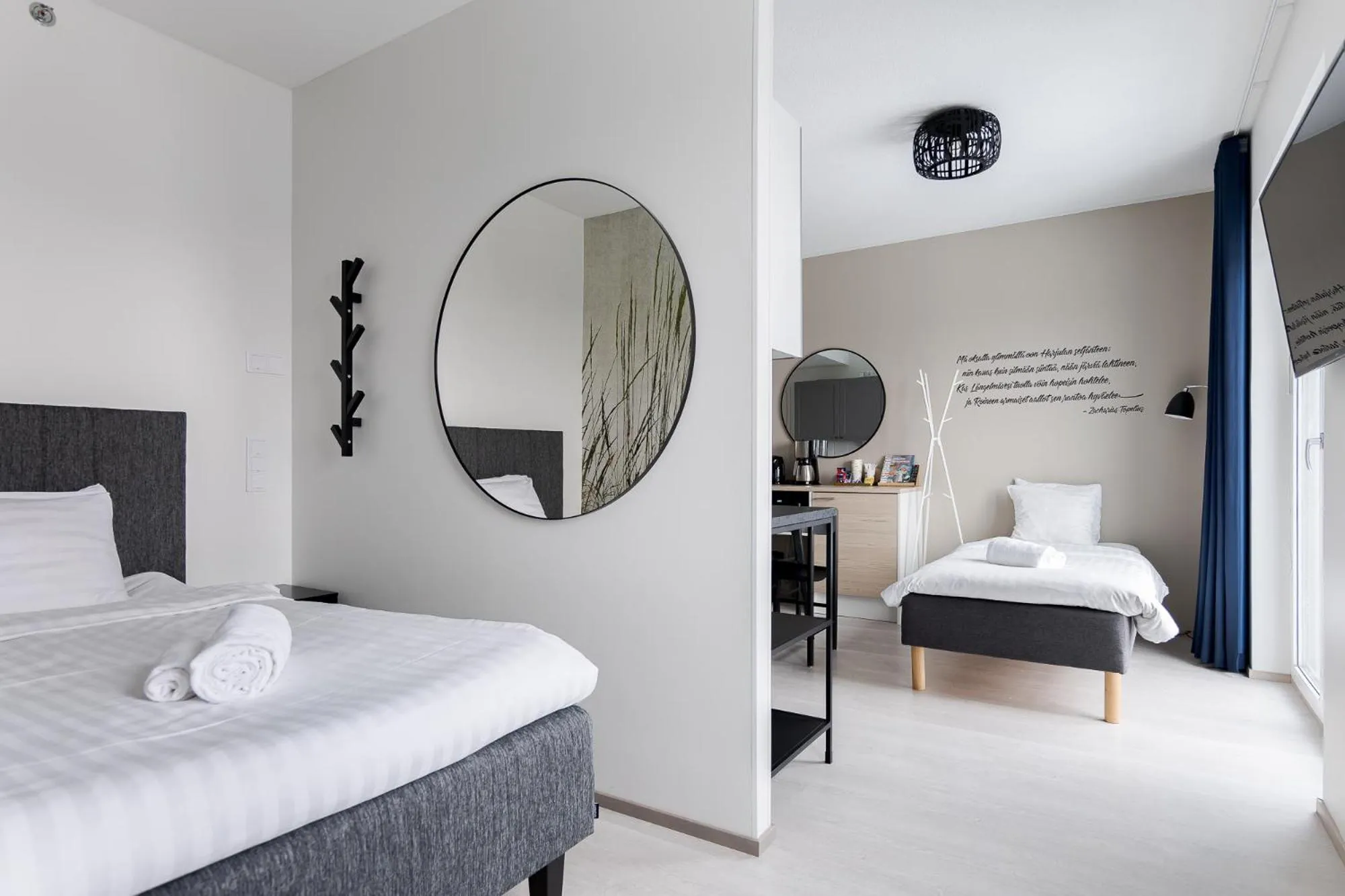 Bed in Hotelli Kuohu Kangasala - Hotel and Apartments by UHANDA