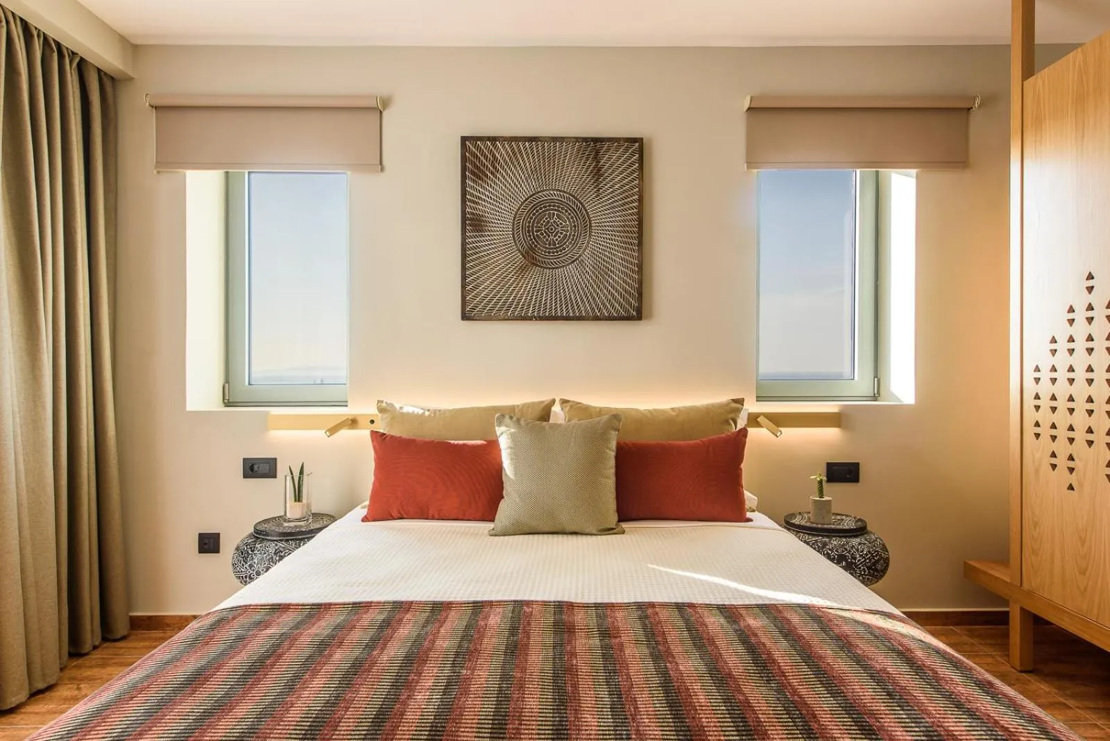 Bedroom, Bed in Caldera Theros Villas