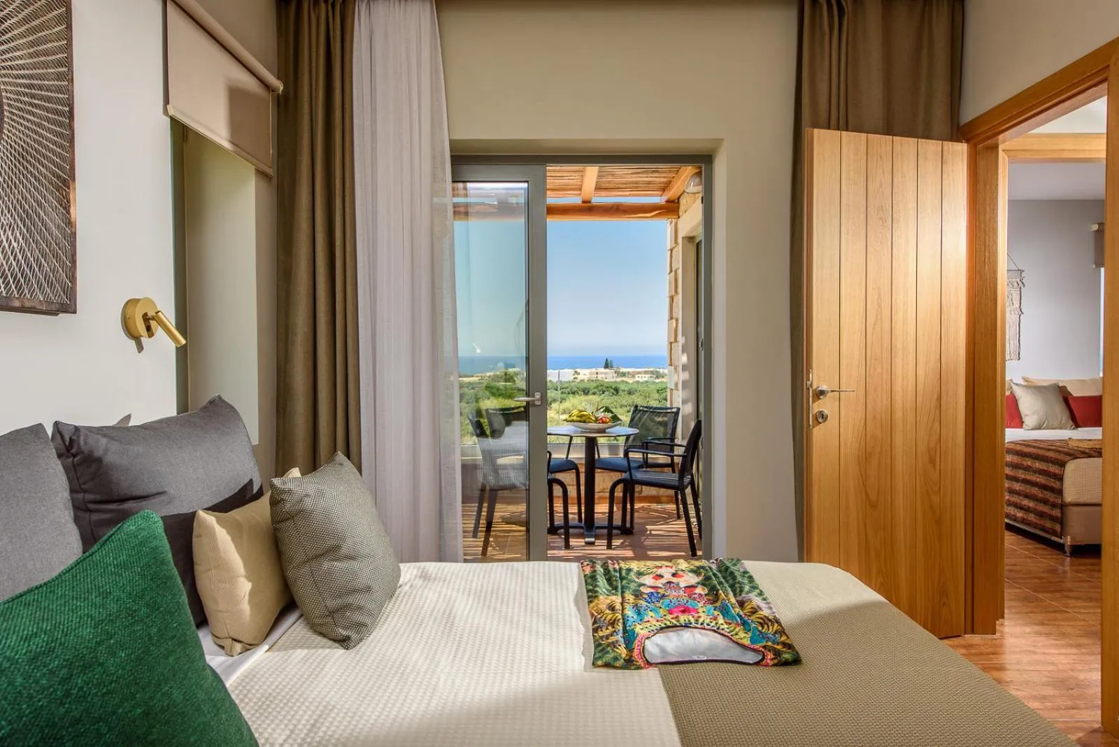 Bedroom, Bed in Caldera Theros Villas